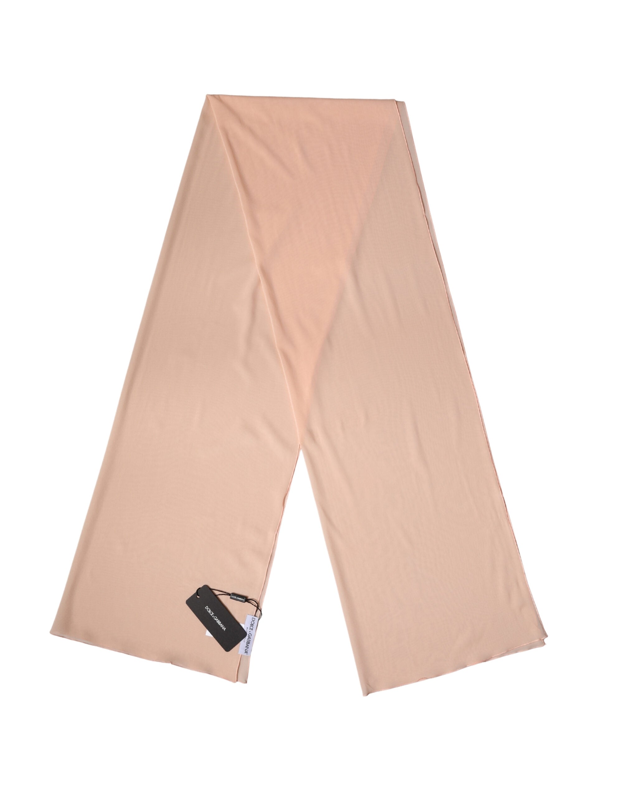 Dolce & Gabbana Pfirsichfarbener Seidenschal Damen Stola 200cm x 64cm Schal