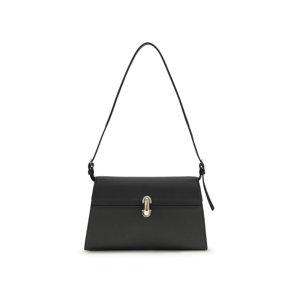 Savette Schwarze Bos Taurus Kalbsleder Schultertasche