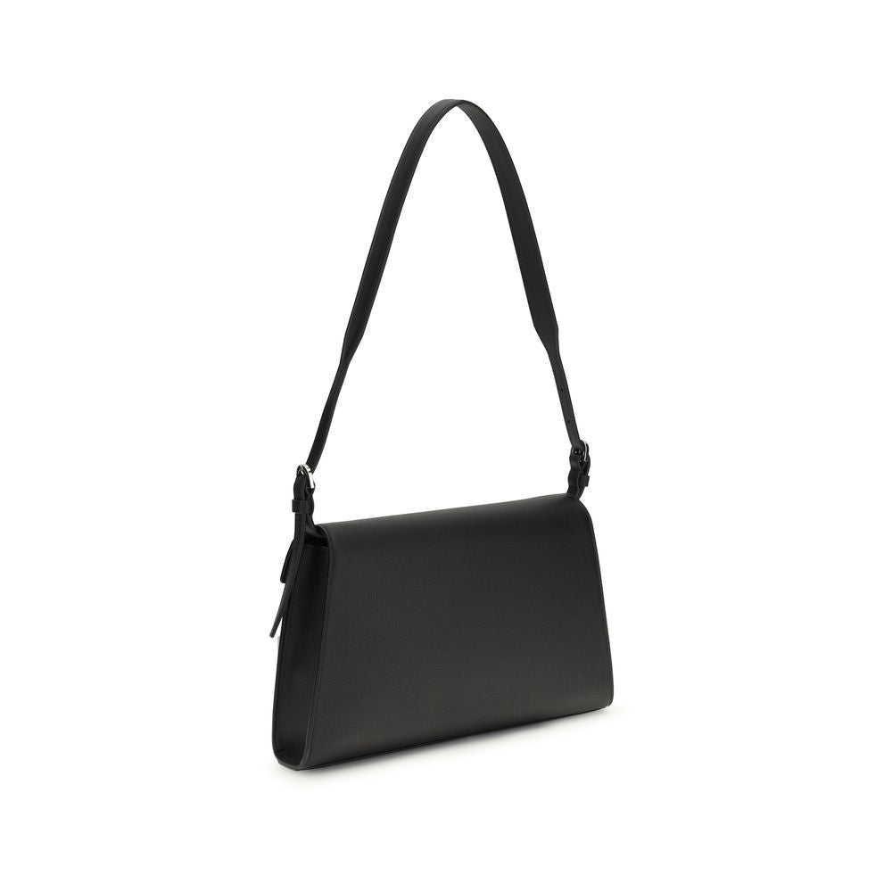 Savette Schwarze Bos Taurus Kalbsleder Schultertasche