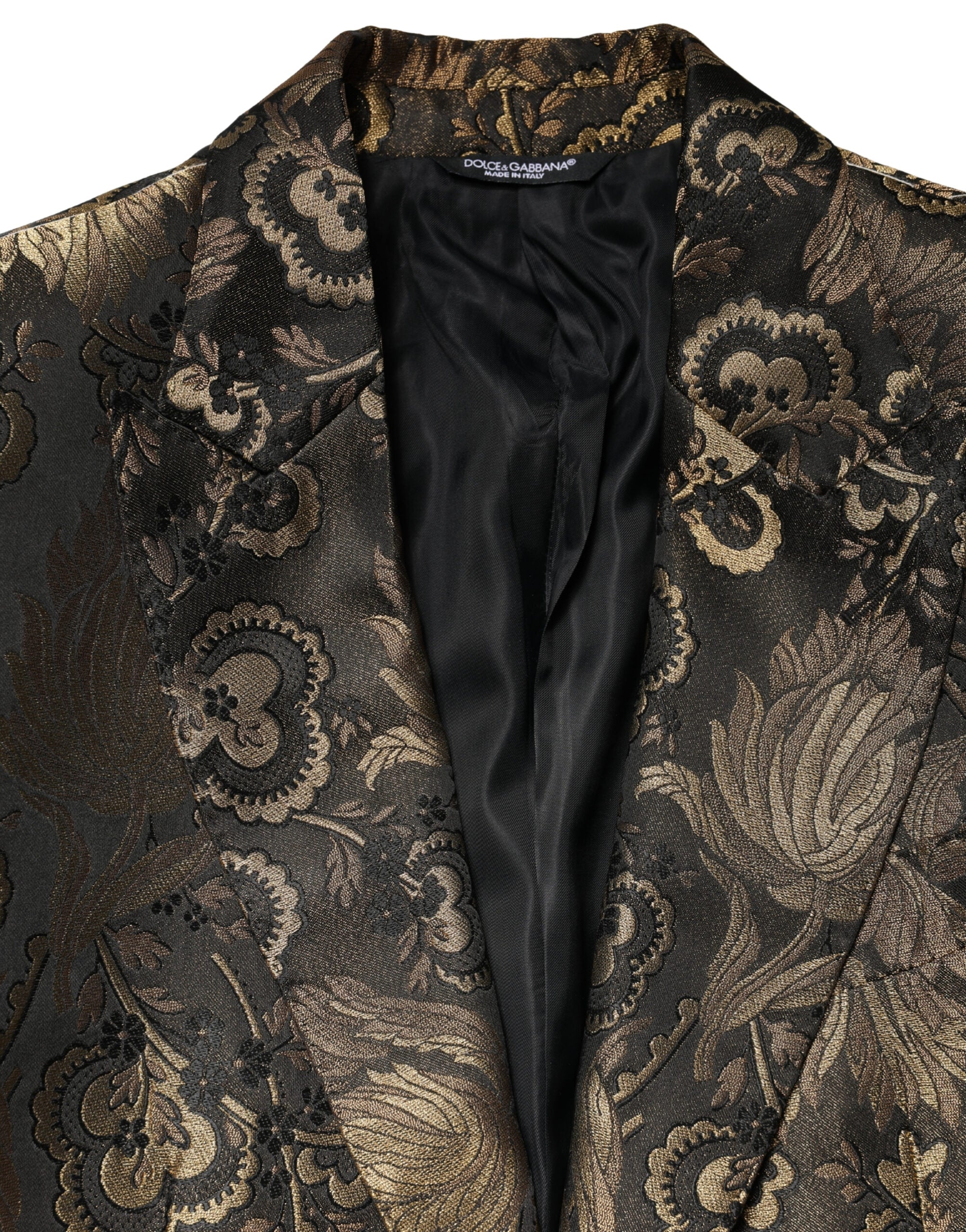 Dolce & Gabbana Goldfarbener Jacquard-Sakko mit einem Knopf