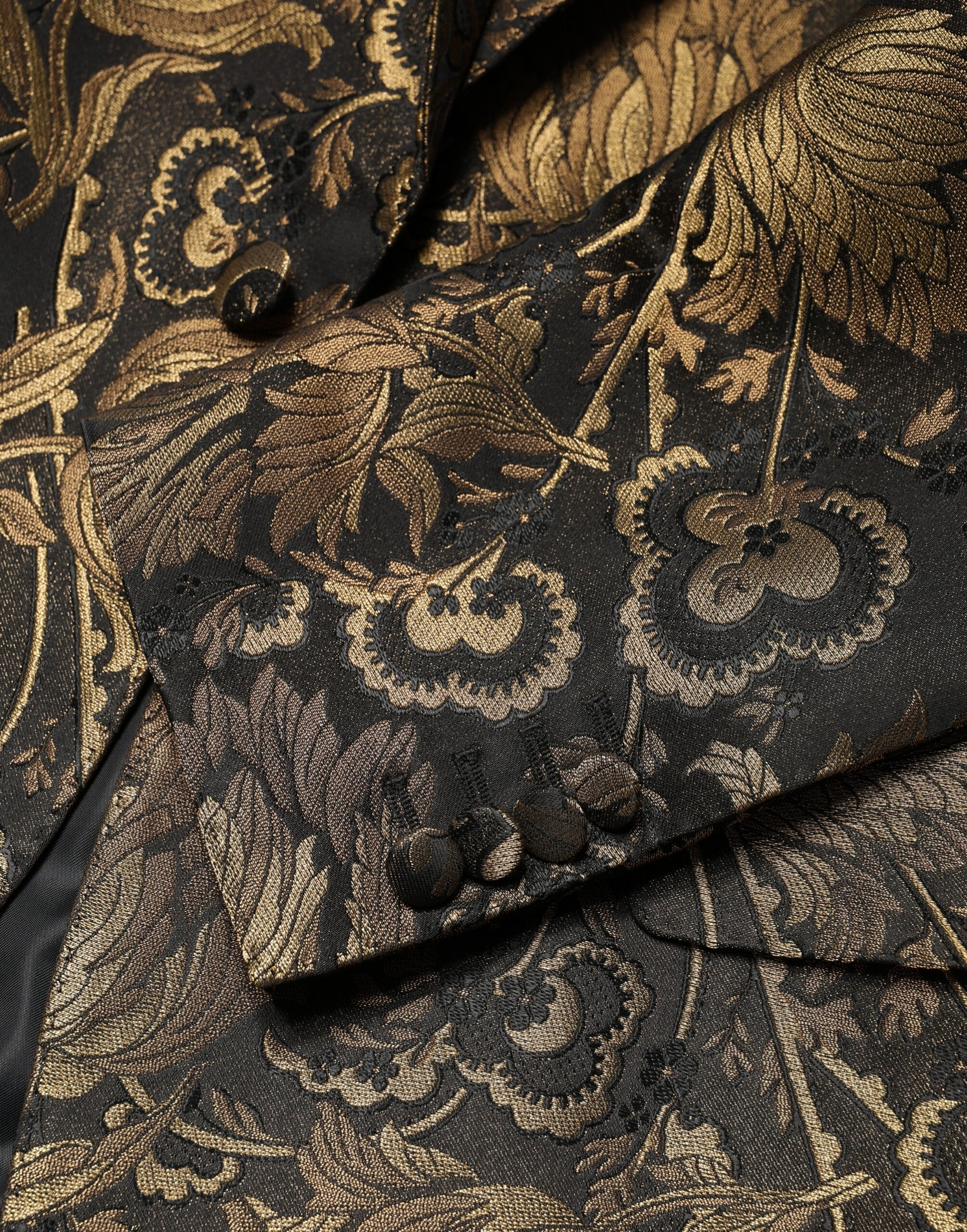 Dolce & Gabbana Goldfarbener Jacquard-Sakko mit einem Knopf
