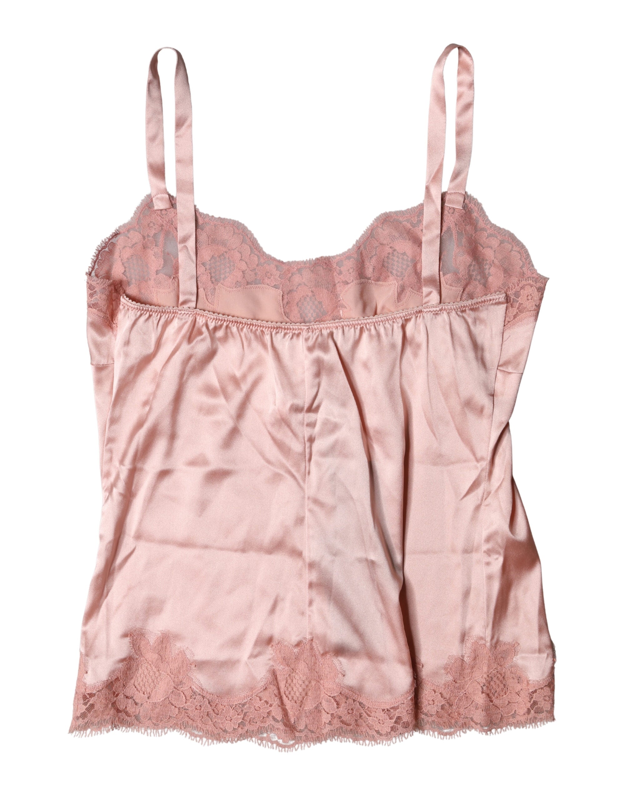 Dolce & Gabbana Zartrosa Spitzen-Dessous-Top mit Blumenmuster