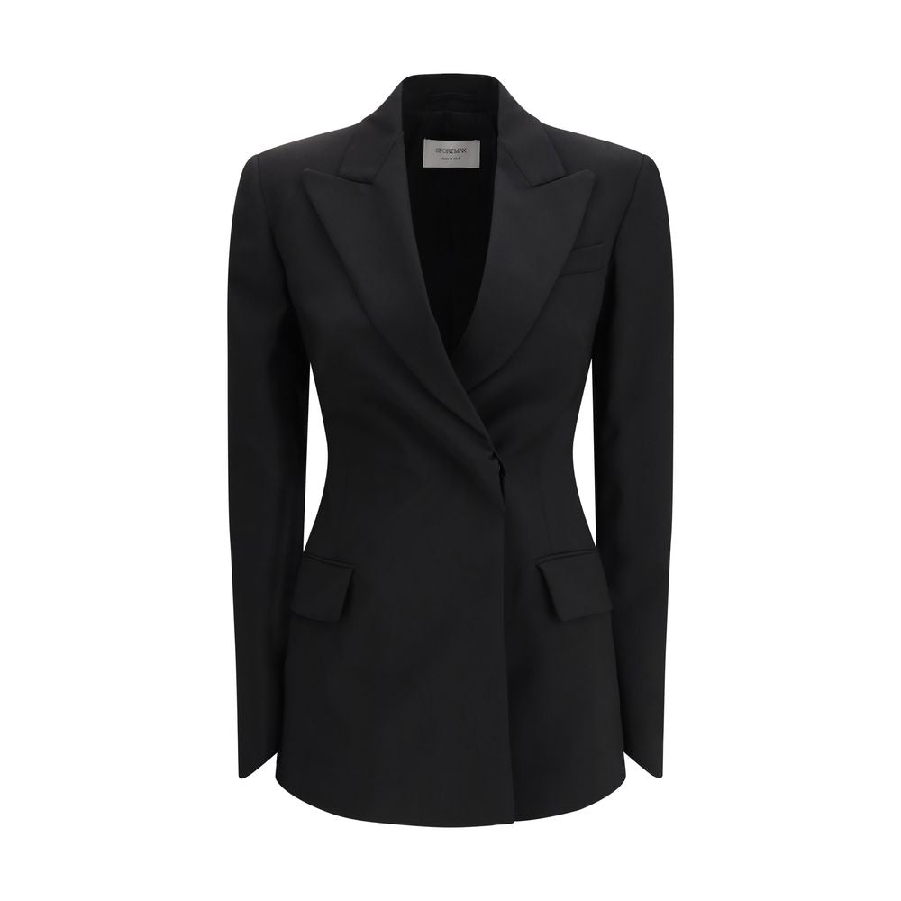 Max Mara Schwarzer Blazer aus Fleece-Wolle