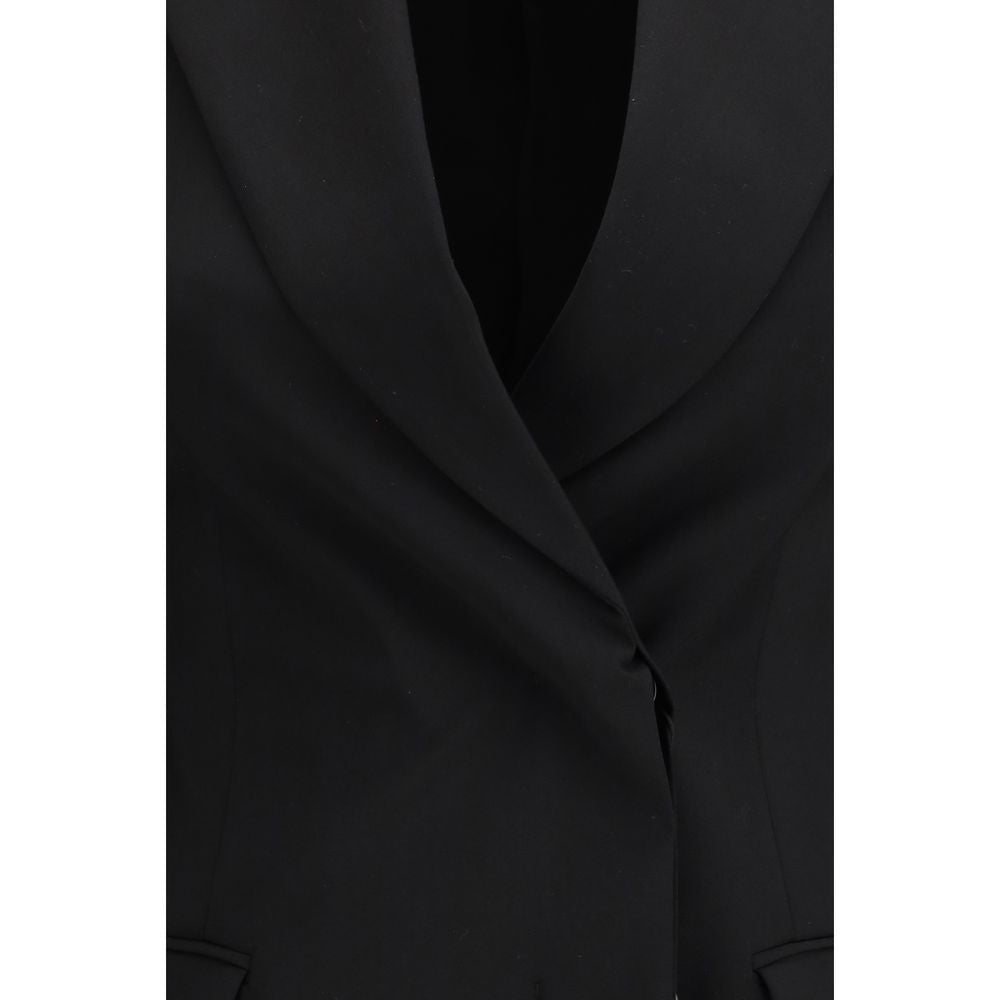 Max Mara Schwarzer Blazer aus Fleece-Wolle