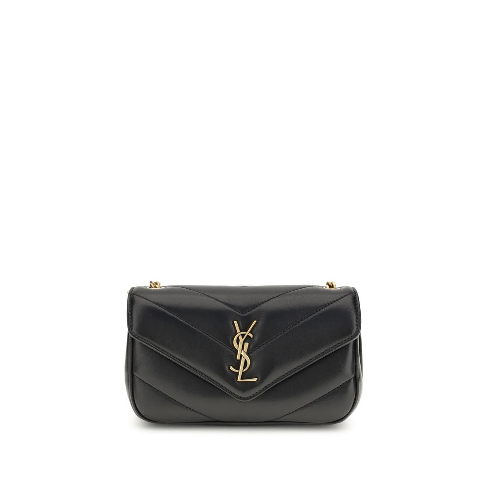 Saint Laurent Schwarze Lammleder Schultertasche Ovis Aries Aries
