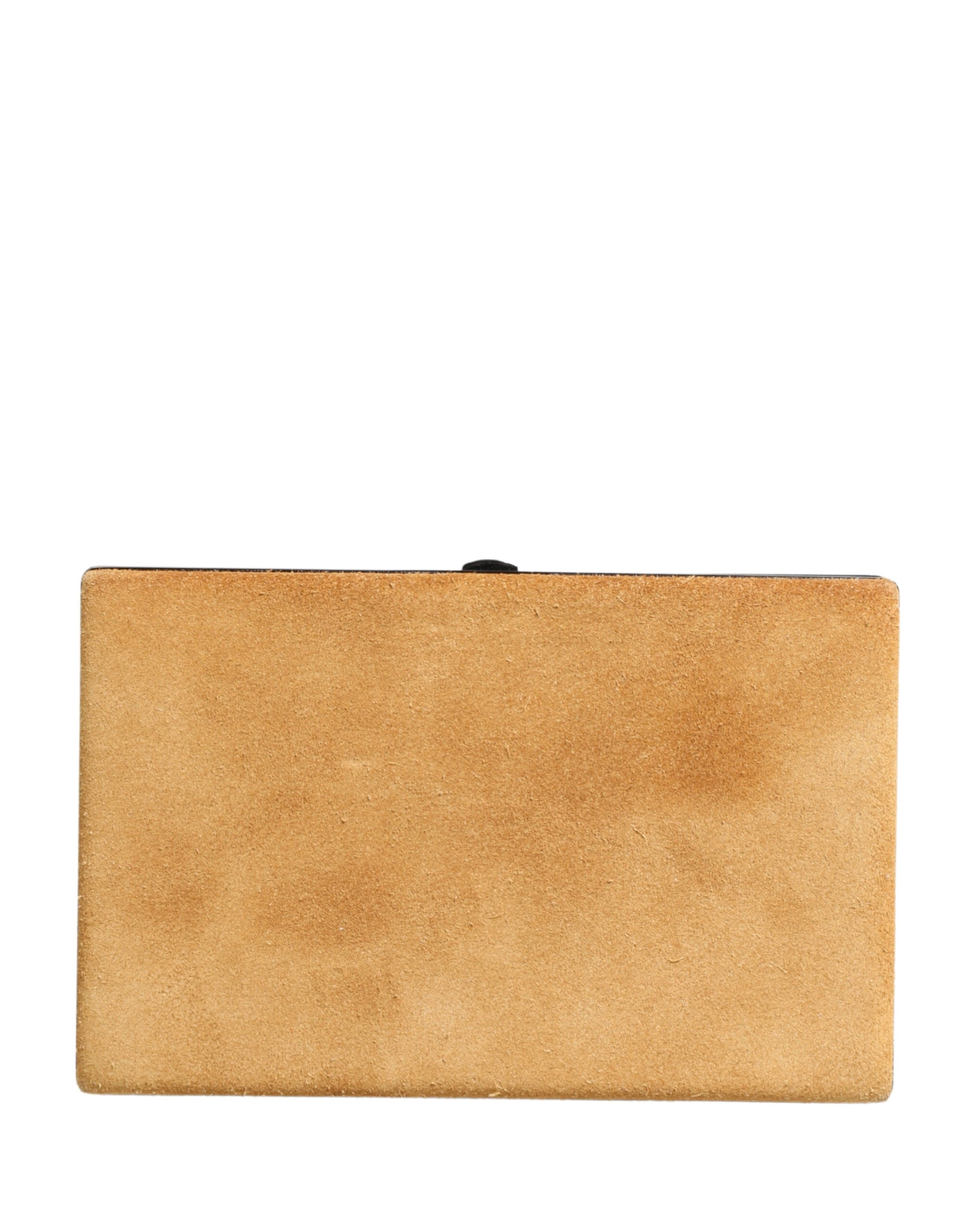Dolce & Gabbana Beige Samt Kalbsleder Clutch Abendtasche Damen Handtasche