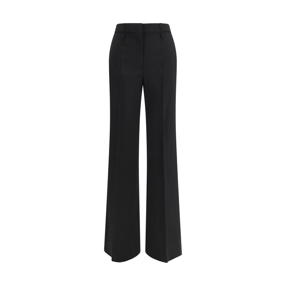 Max Mara Schwarze Hose aus Fleece-Wolle mit ausgestelltem Bein