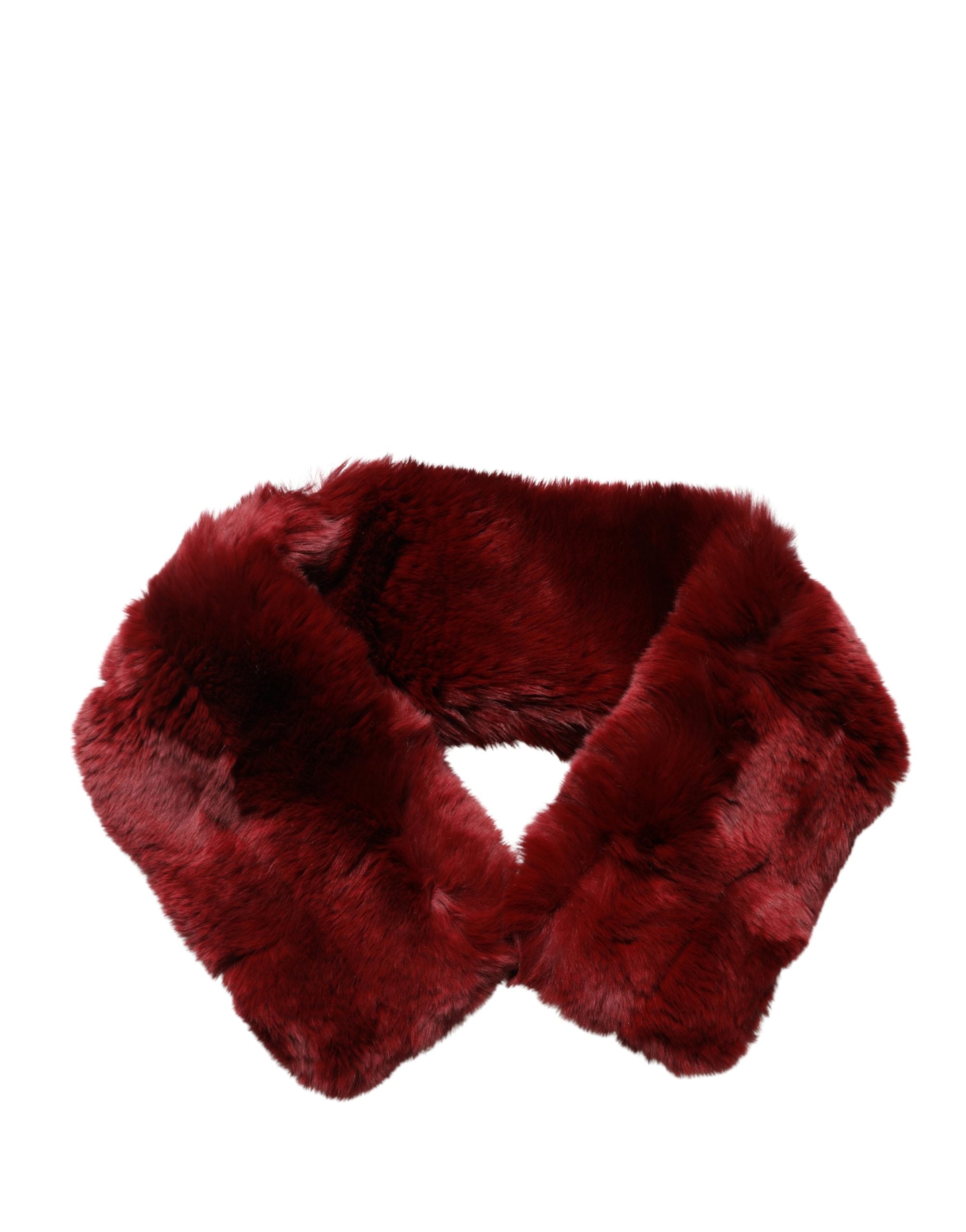 Dolce & Gabbana Roter Lammfellkragen Damen Nackenwärmer 50cm x 8cm Schal