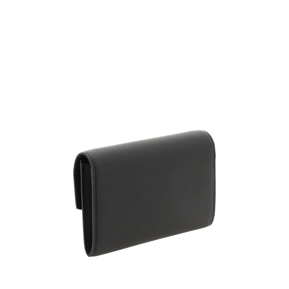 Saint Laurent Schwarze Bos Taurus Kalbsleder Clutch