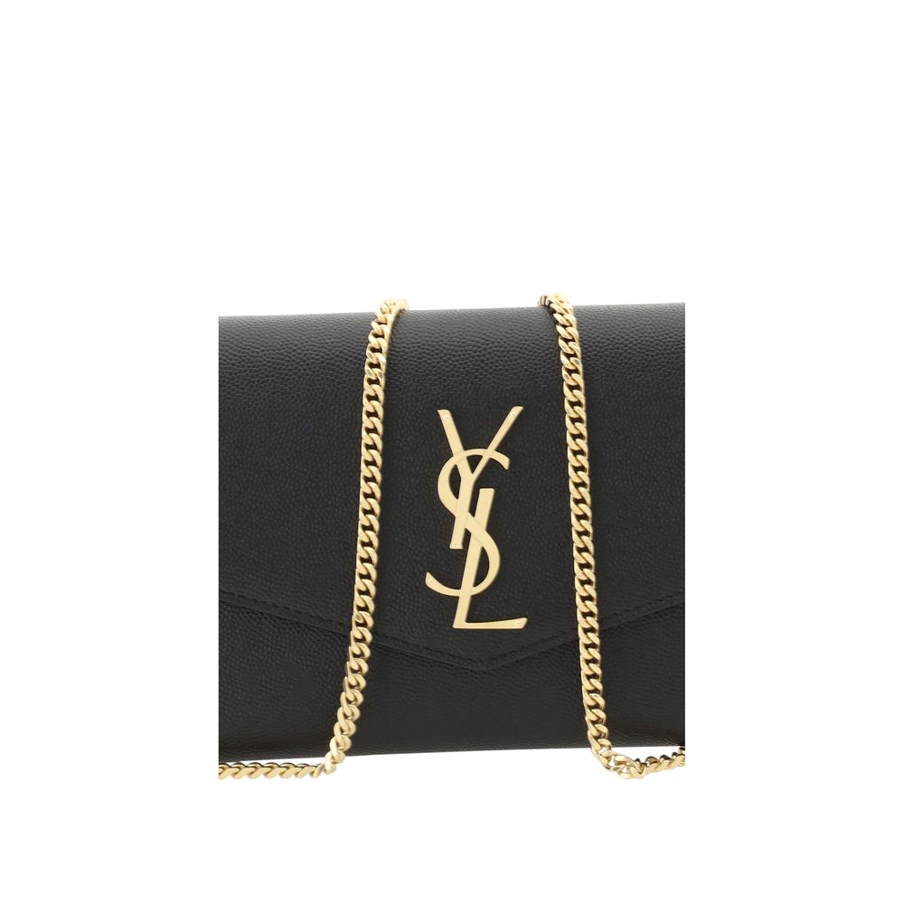 Saint Laurent Schwarze Bos Taurus Kalbsleder Clutch
