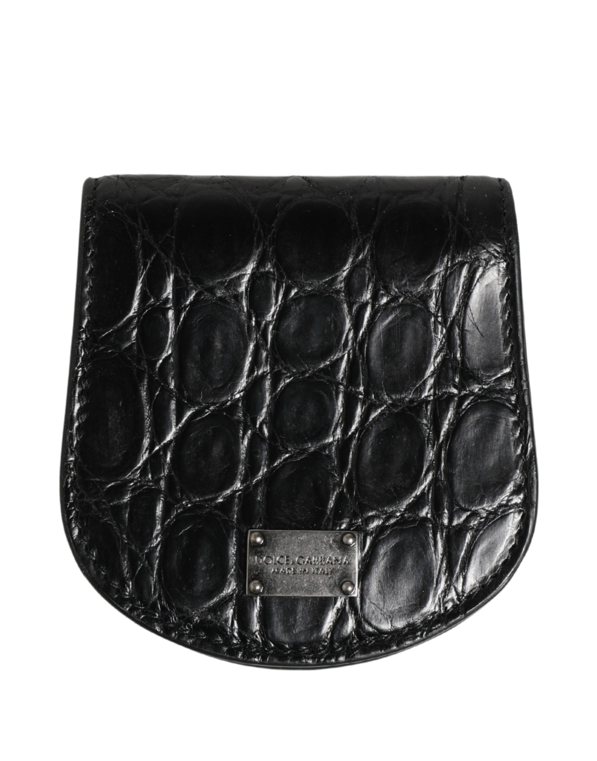 Dolce & Gabbana Schwarzetui aus exotischem Leder für Kondome, Tasche, Portemonnaie