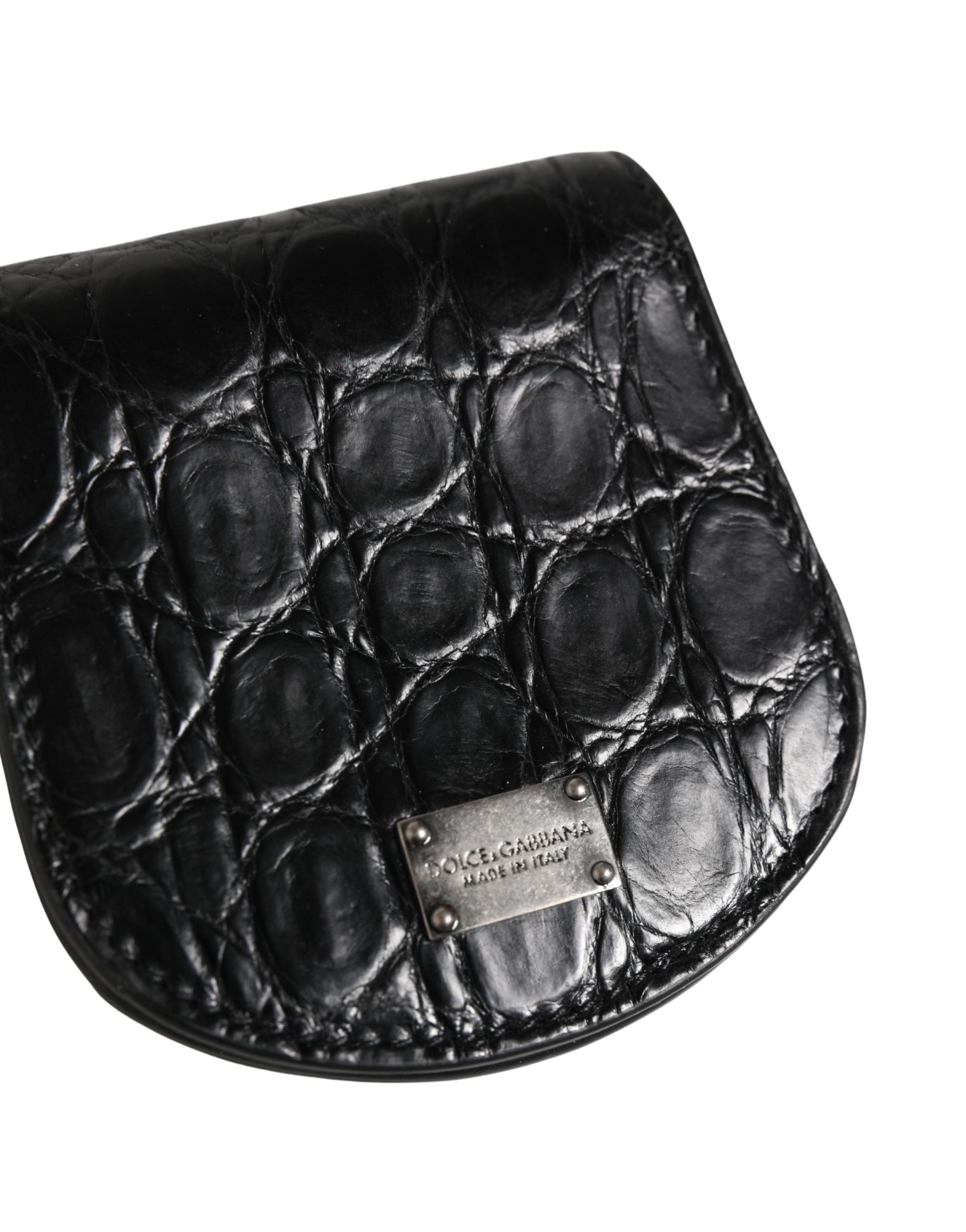 Dolce & Gabbana Schwarzetui aus exotischem Leder für Kondome, Tasche, Portemonnaie