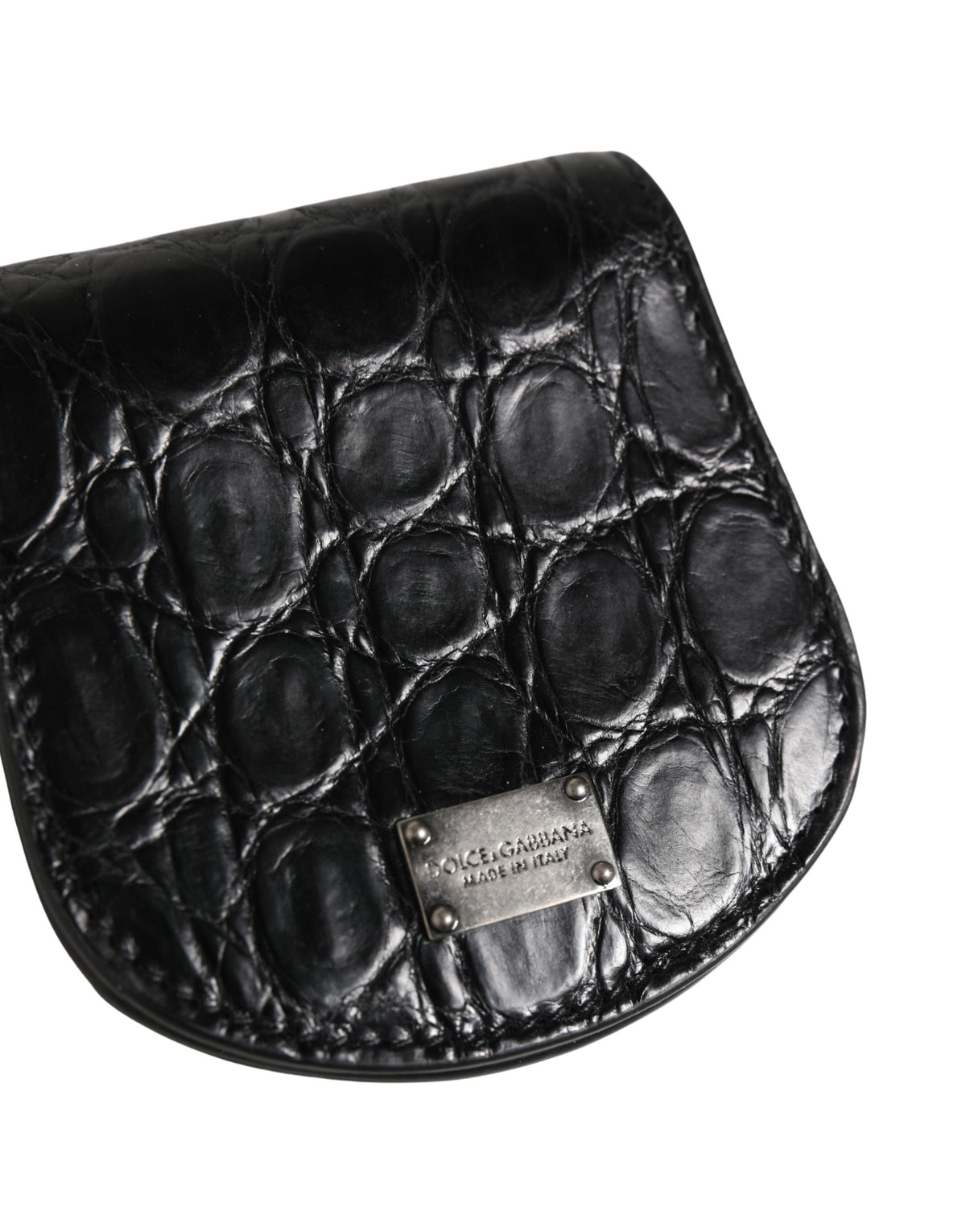 Dolce & Gabbana Schwarzetui aus exotischem Leder für Kondome, Tasche, Portemonnaie