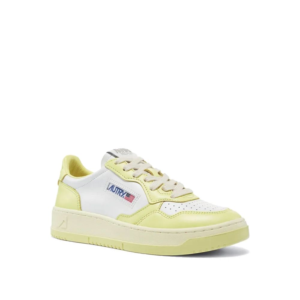 Autry Weiße Low-Top-Sneaker aus Leder
