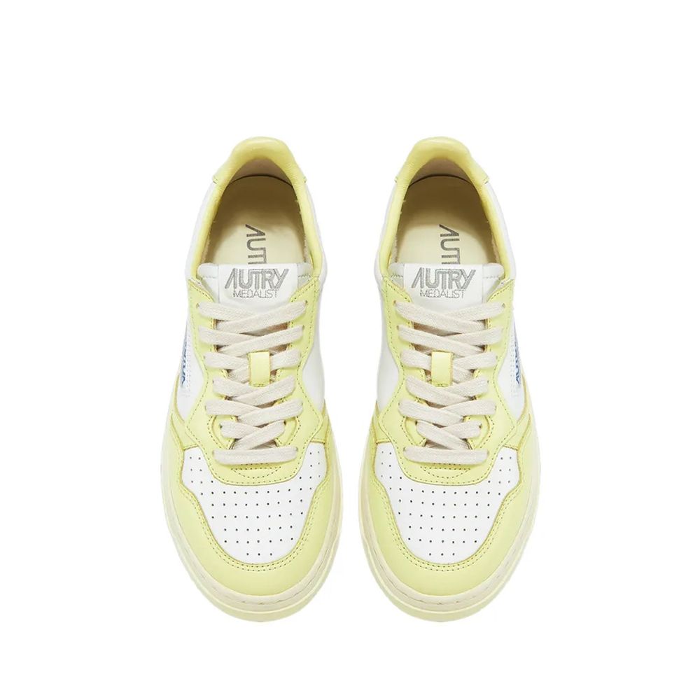 Autry Weiße Low-Top-Sneaker aus Leder