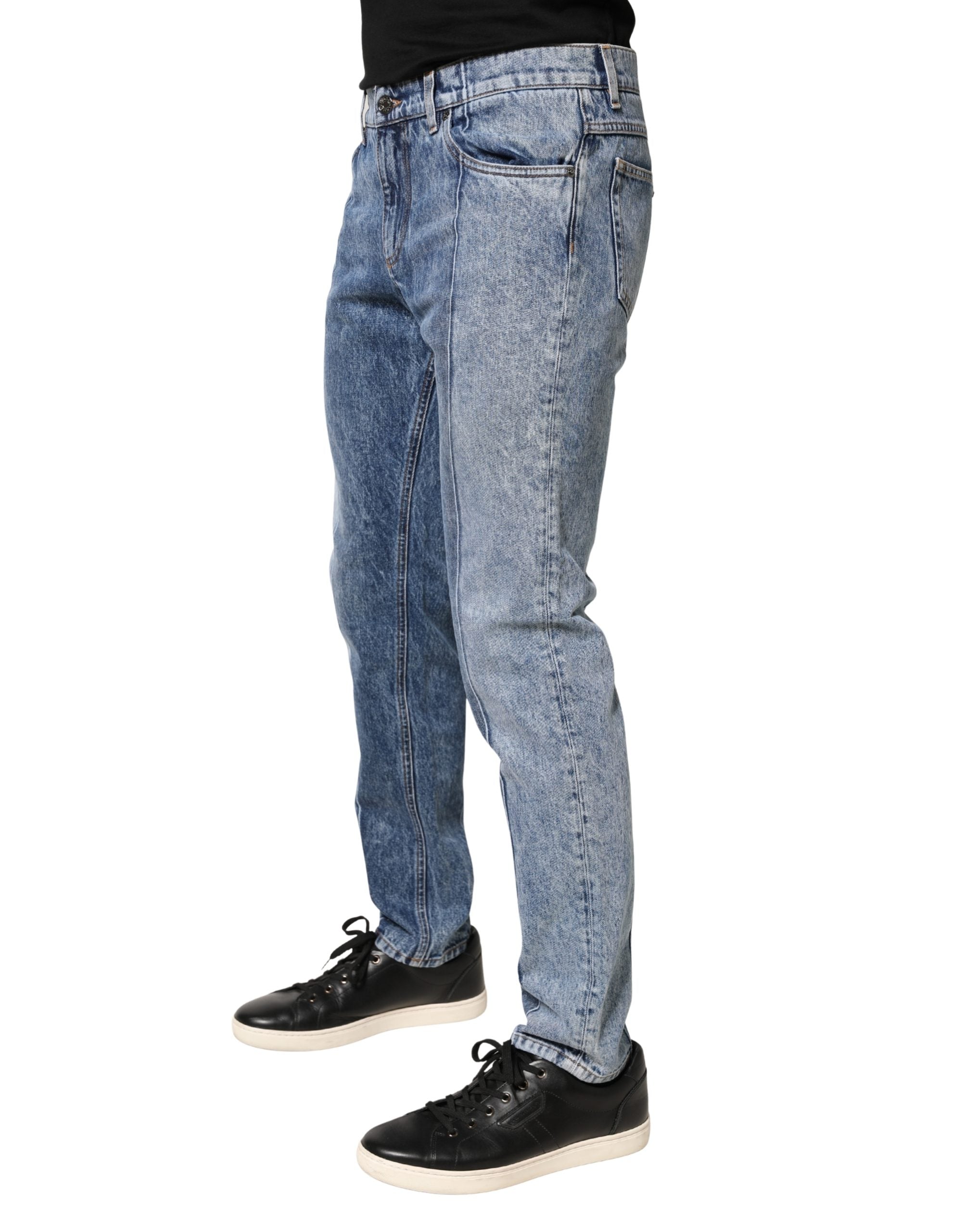 Dolce & Gabbana Zwei-Ton-blaue Herren-Jeans aus Baumwolle, Regular Fit