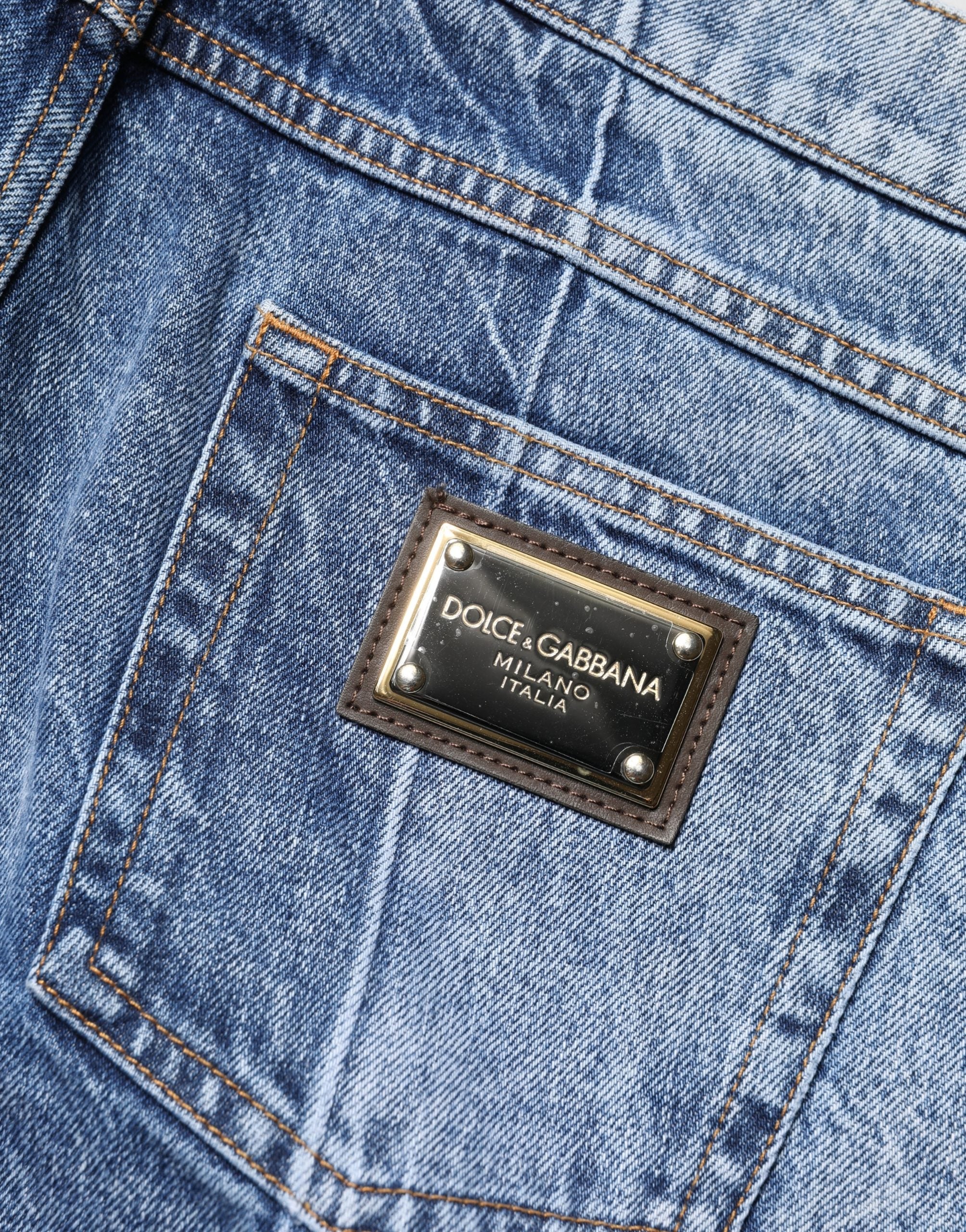 Dolce & Gabbana Zwei-Ton-blaue Herren-Jeans aus Baumwolle, Regular Fit