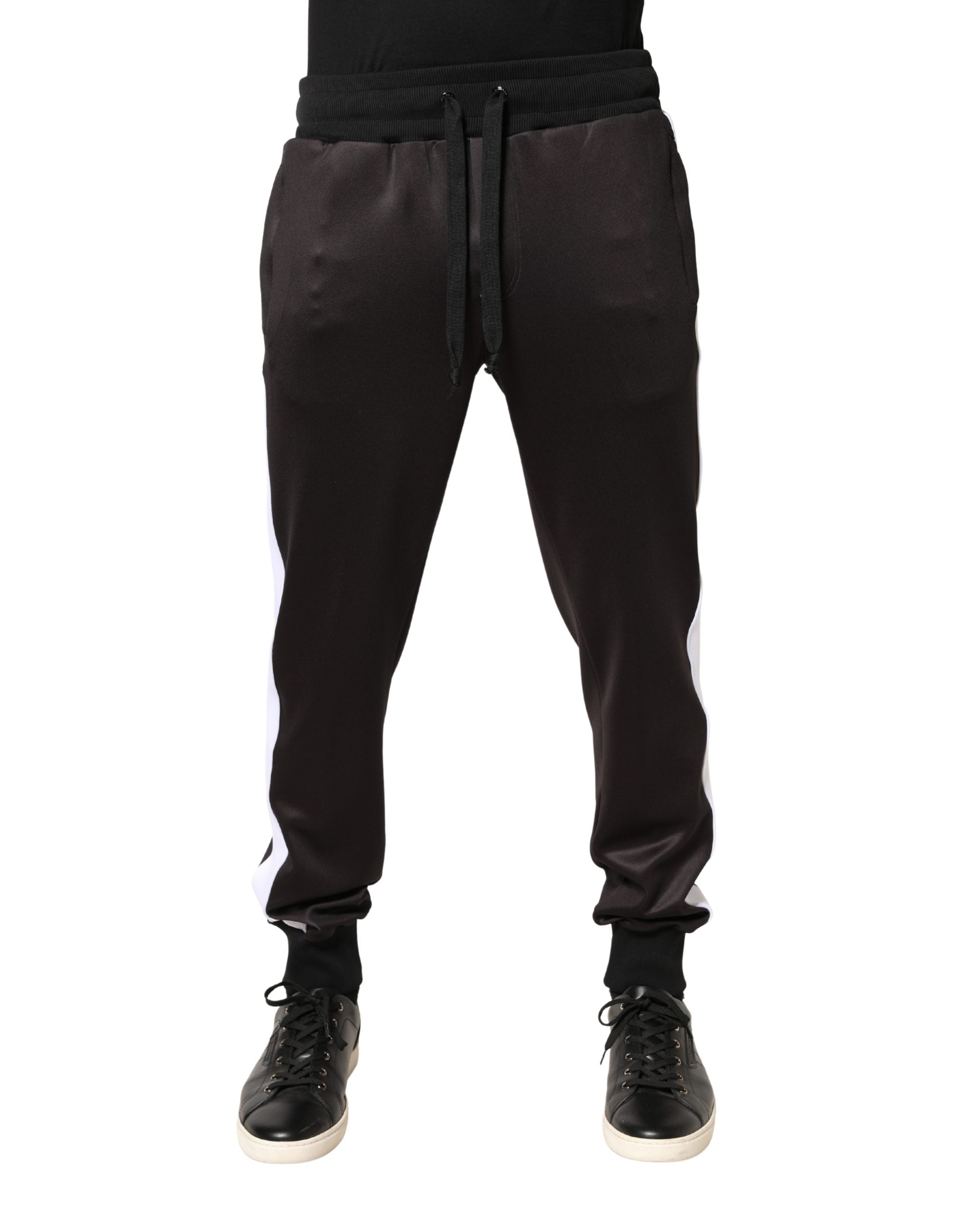 Dolce & Gabbana Braune Skinny Jogger-Hose aus Polyester