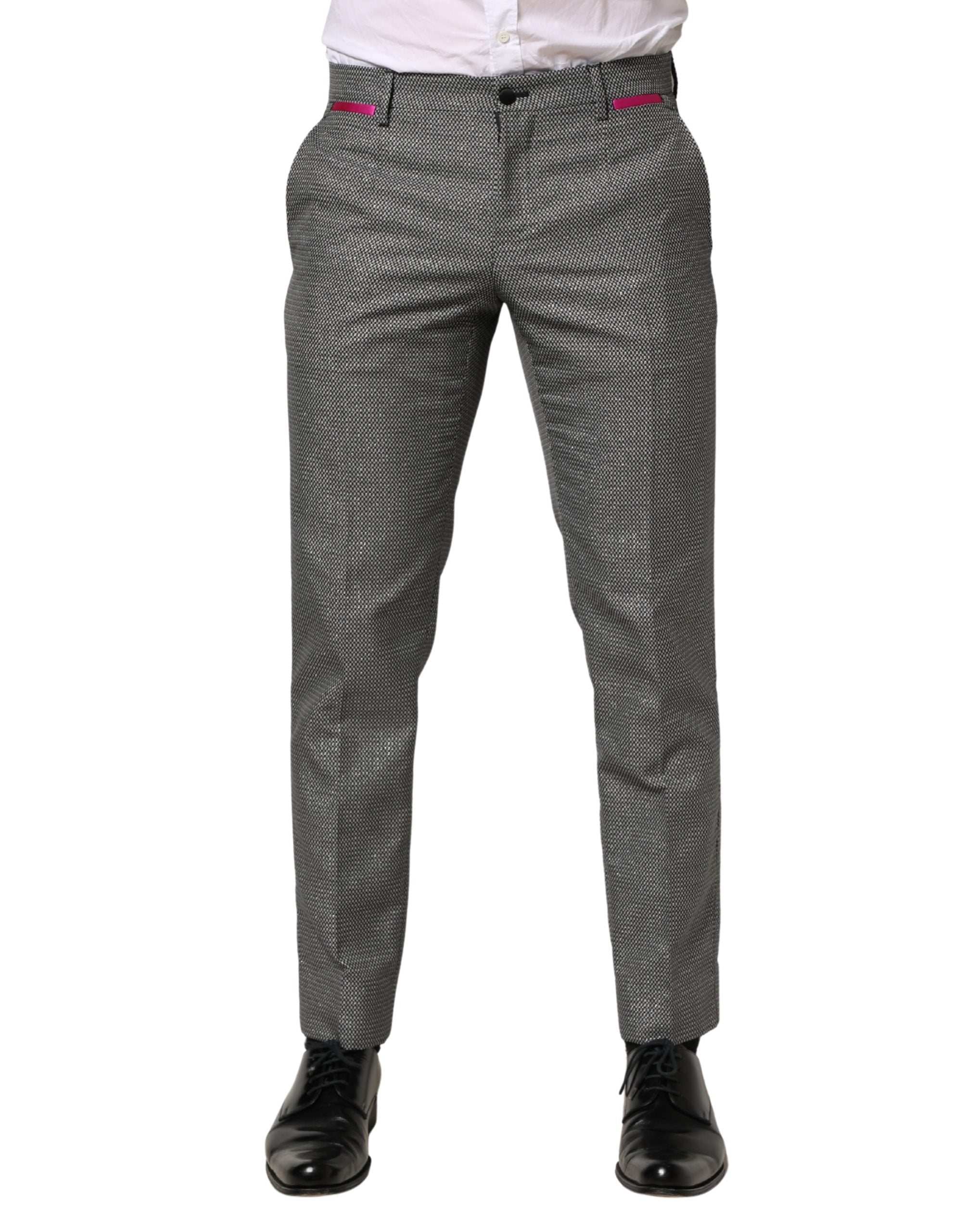 Dolce & Gabbana Graue Skinny Anzughose aus Viskose für Herren