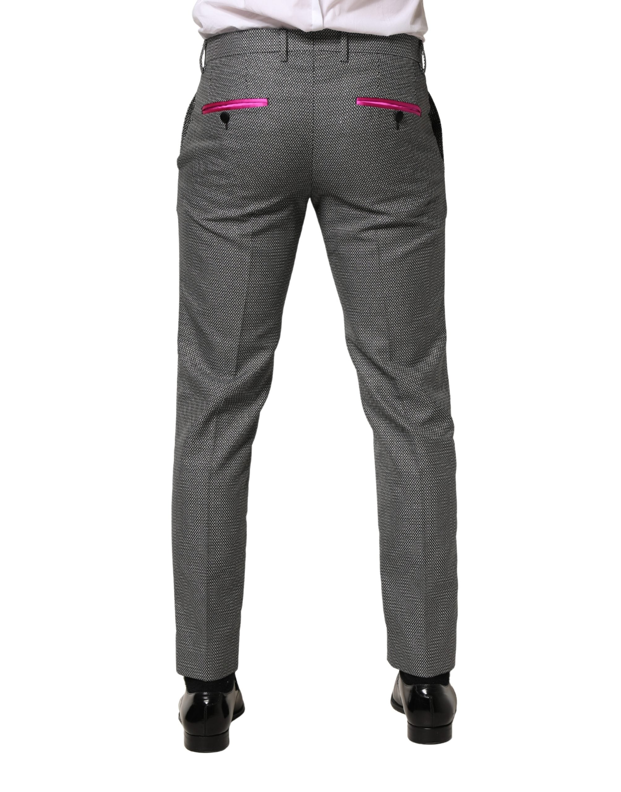 Dolce & Gabbana Graue Skinny Anzughose aus Viskose für Herren