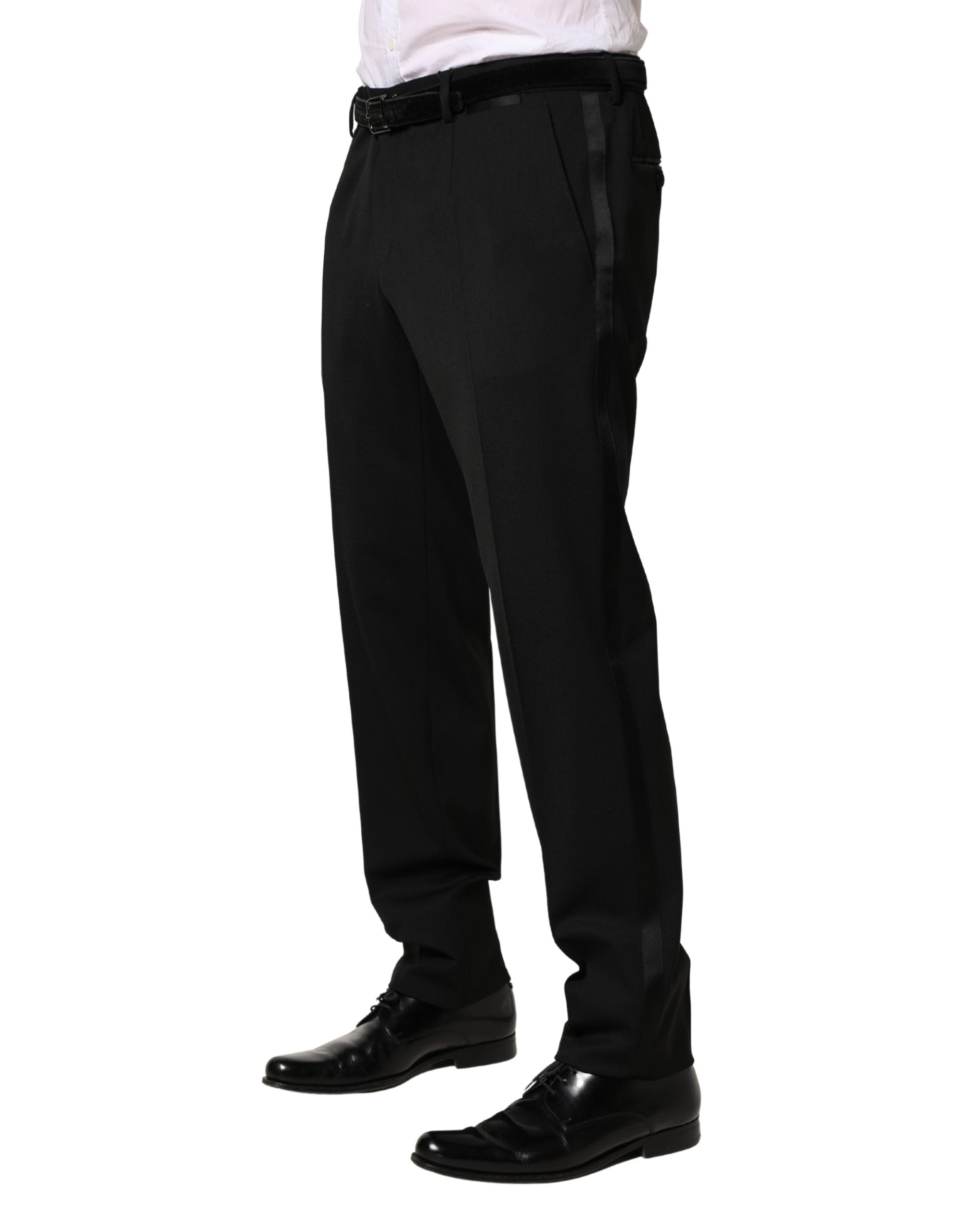 Dolce & Gabbana Schwarze Skinny Woll-Anzughose für Herren