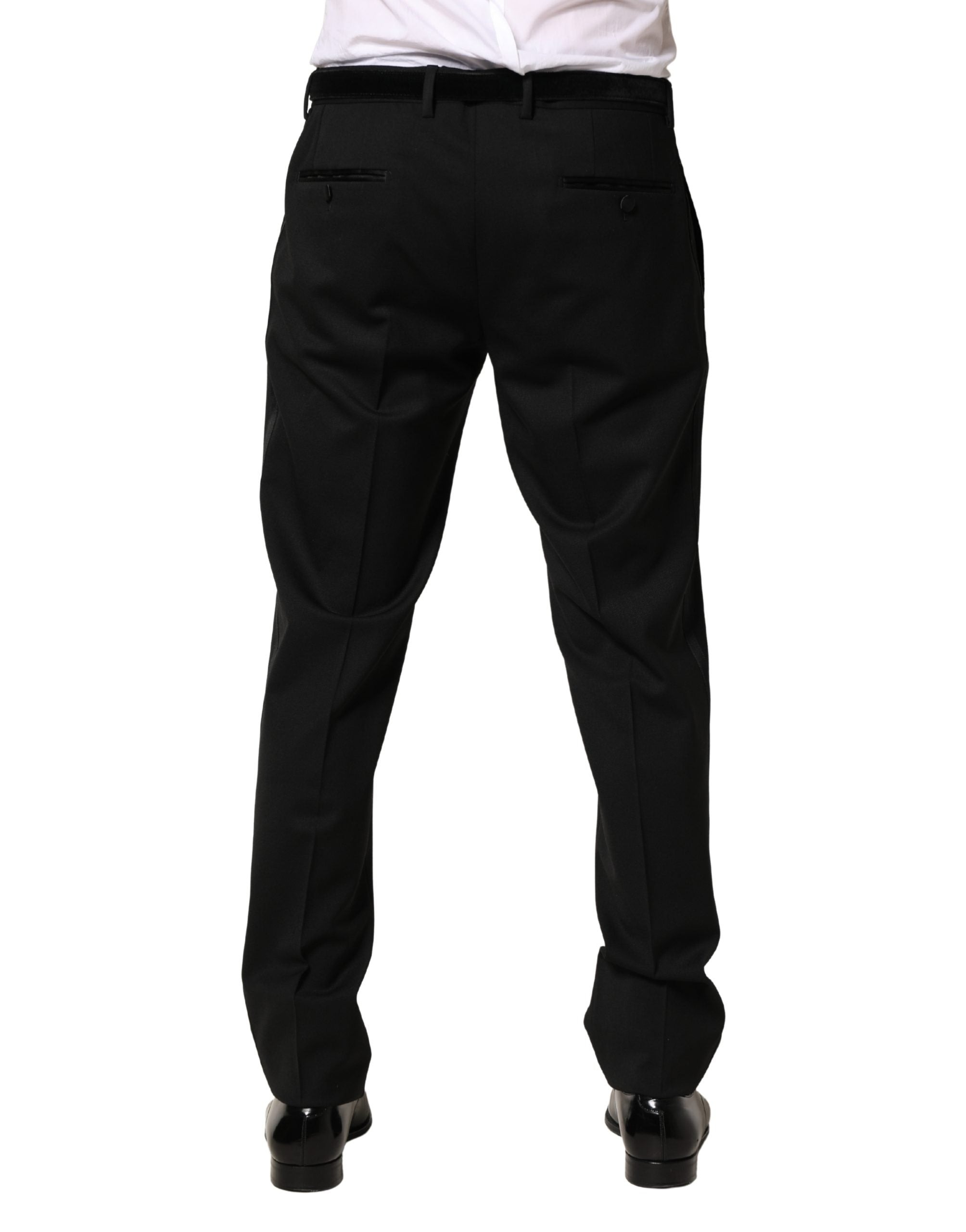 Dolce & Gabbana Schwarze Skinny Woll-Anzughose für Herren