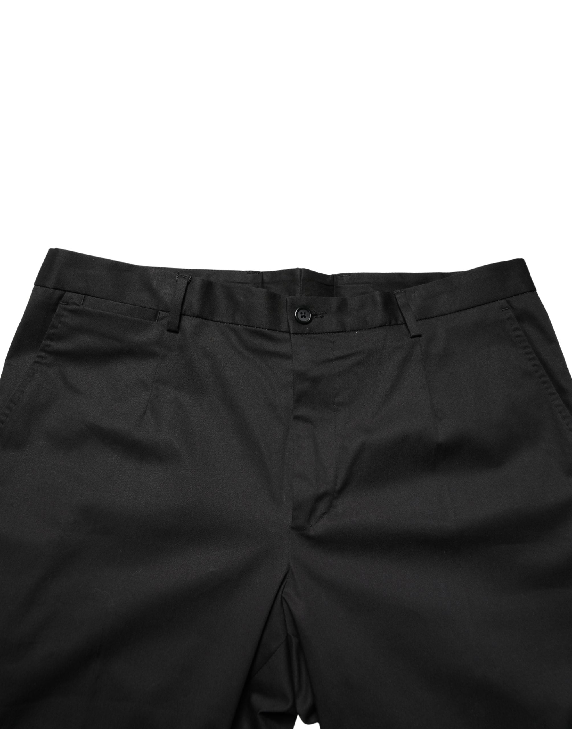 Dolce & Gabbana Schwarze Baumwoll-Skinny-Herren-Anzughose