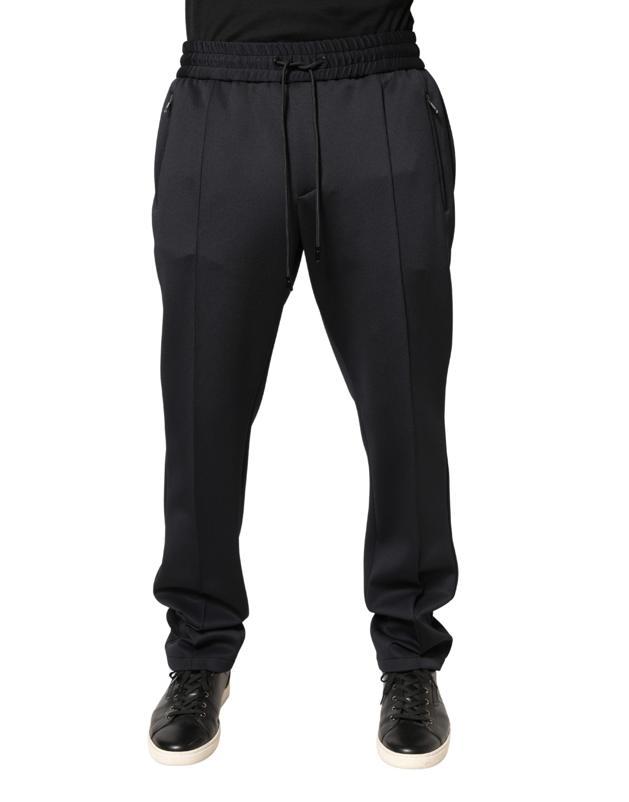 Dolce & Gabbana Schwarze Skinny Jogger-Hose aus Polyester
