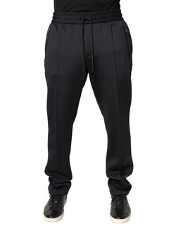 Dolce & Gabbana Schwarze Skinny Jogger-Hose aus Polyester