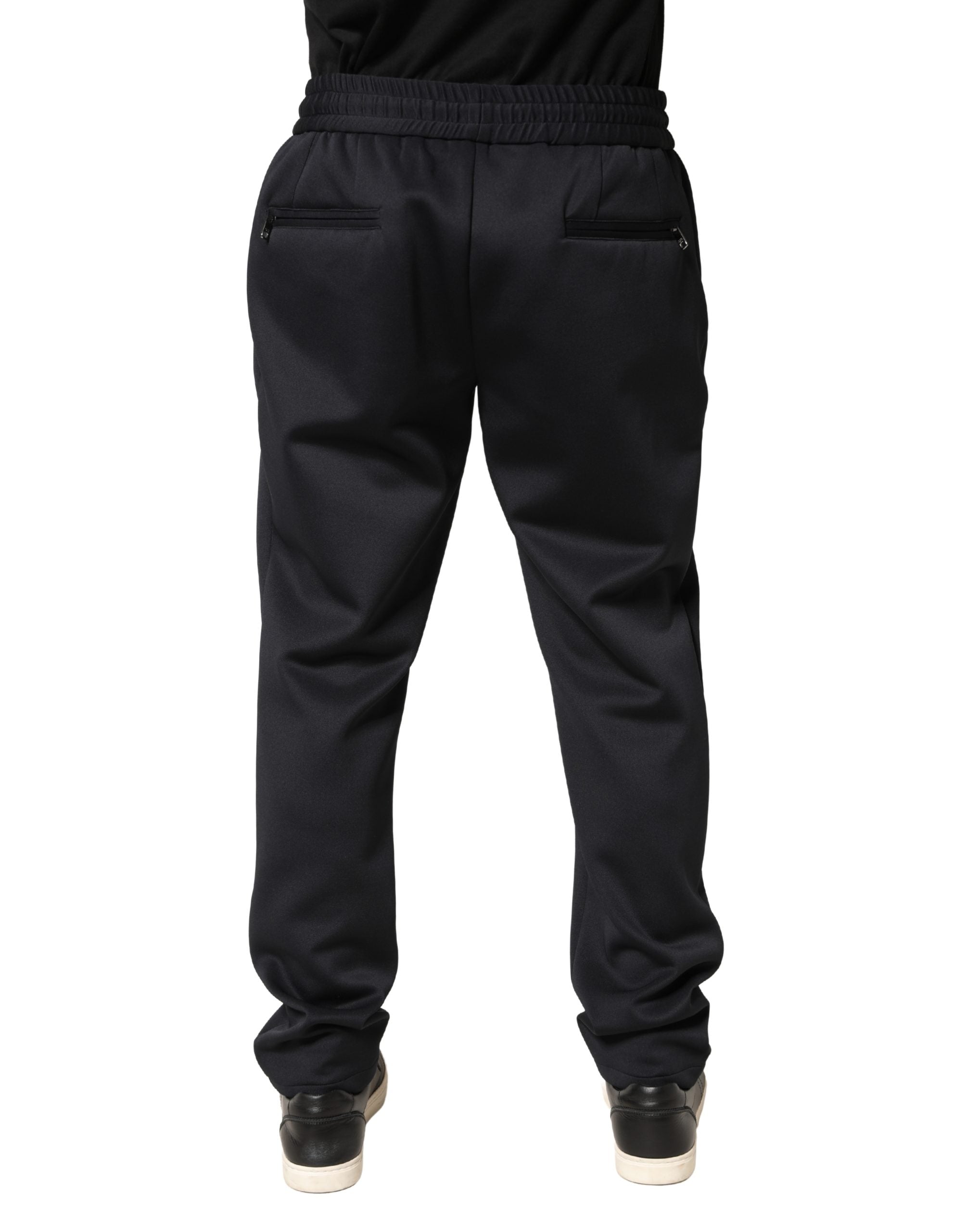 Dolce & Gabbana Schwarze Skinny Jogger-Hose aus Polyester