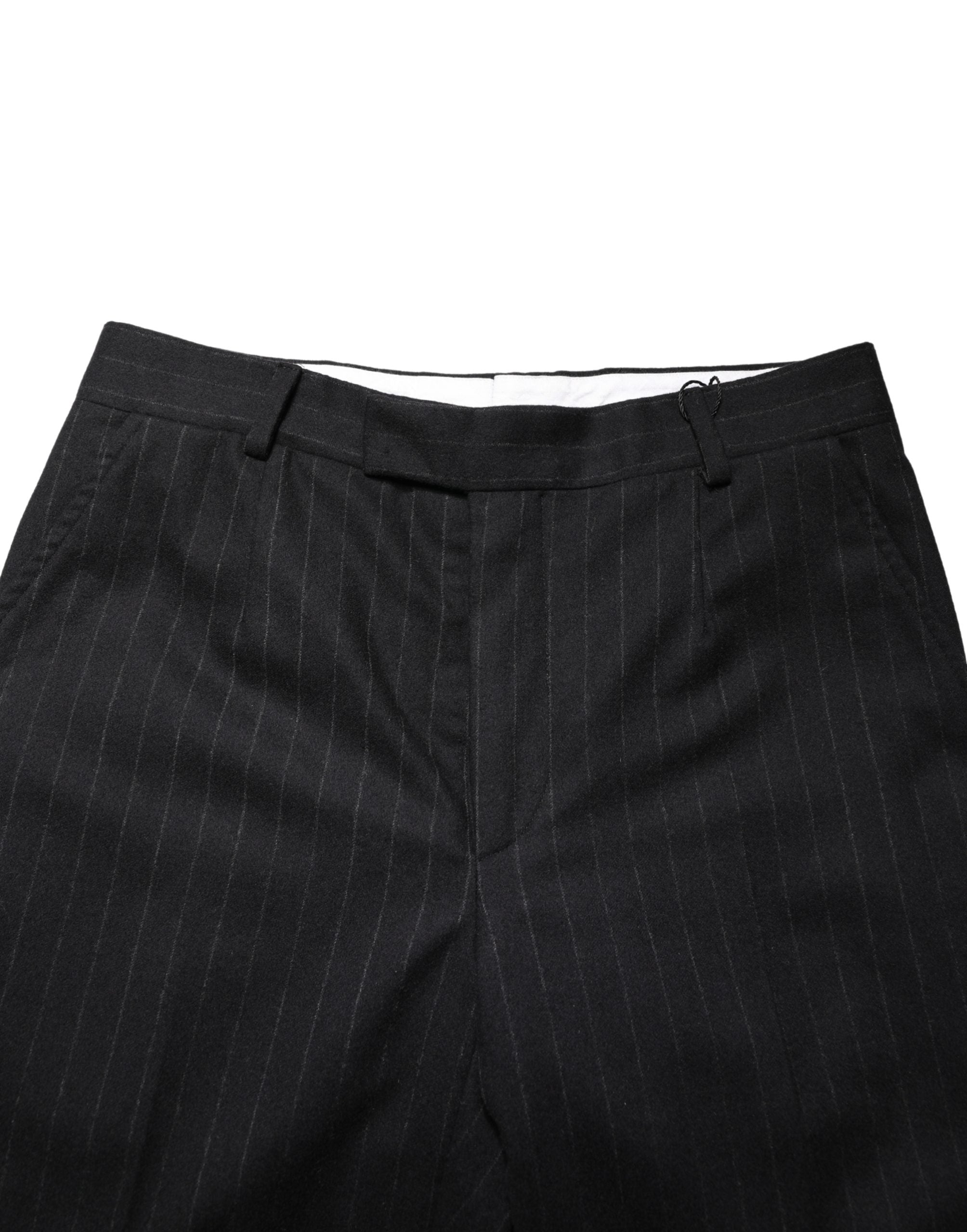 Dolce & Gabbana Schwarze Streifen Wollkleid Formelle Hose