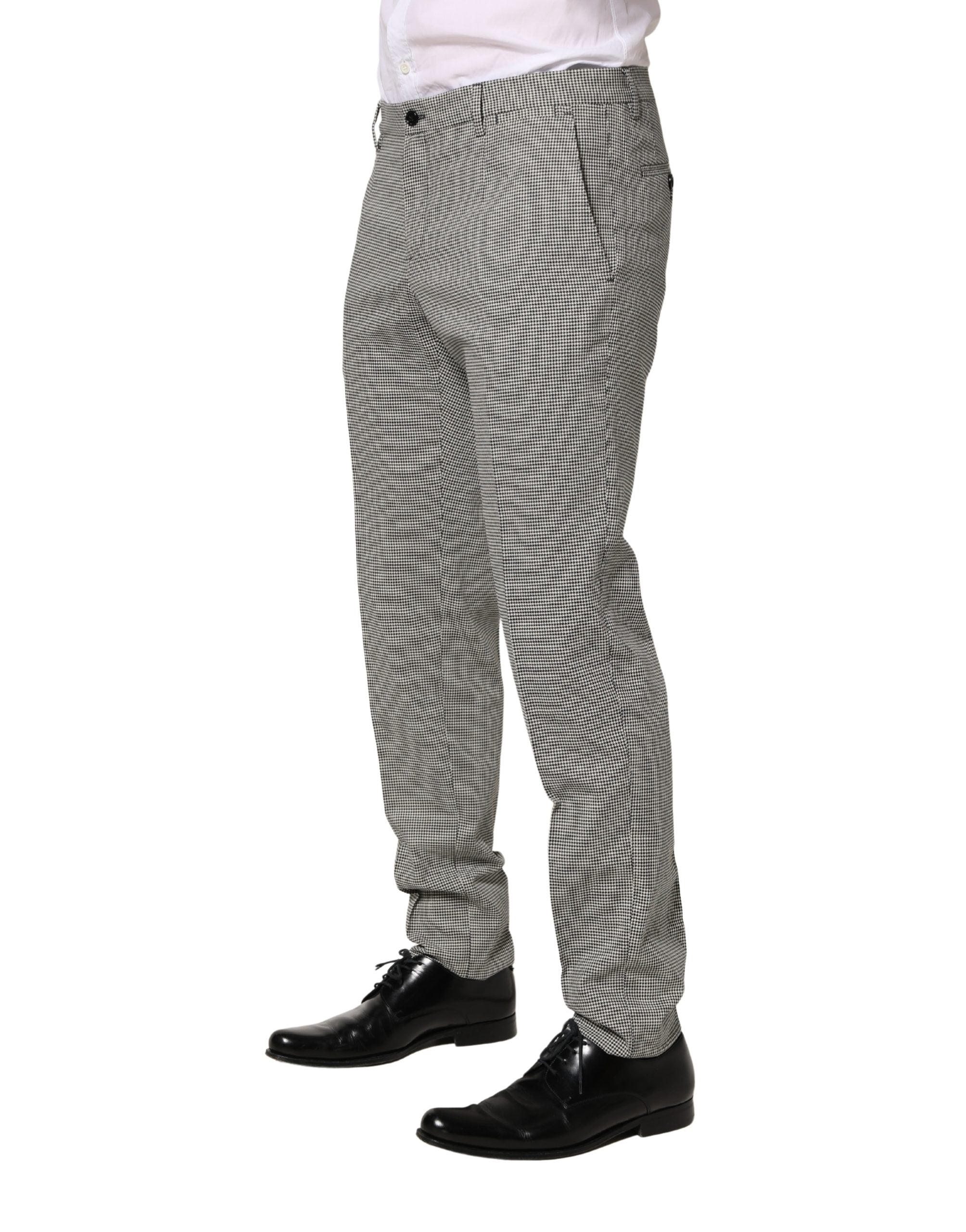 Dolce & Gabbana Graue Baumwoll-Skinny-Hose für formelle Anlässe