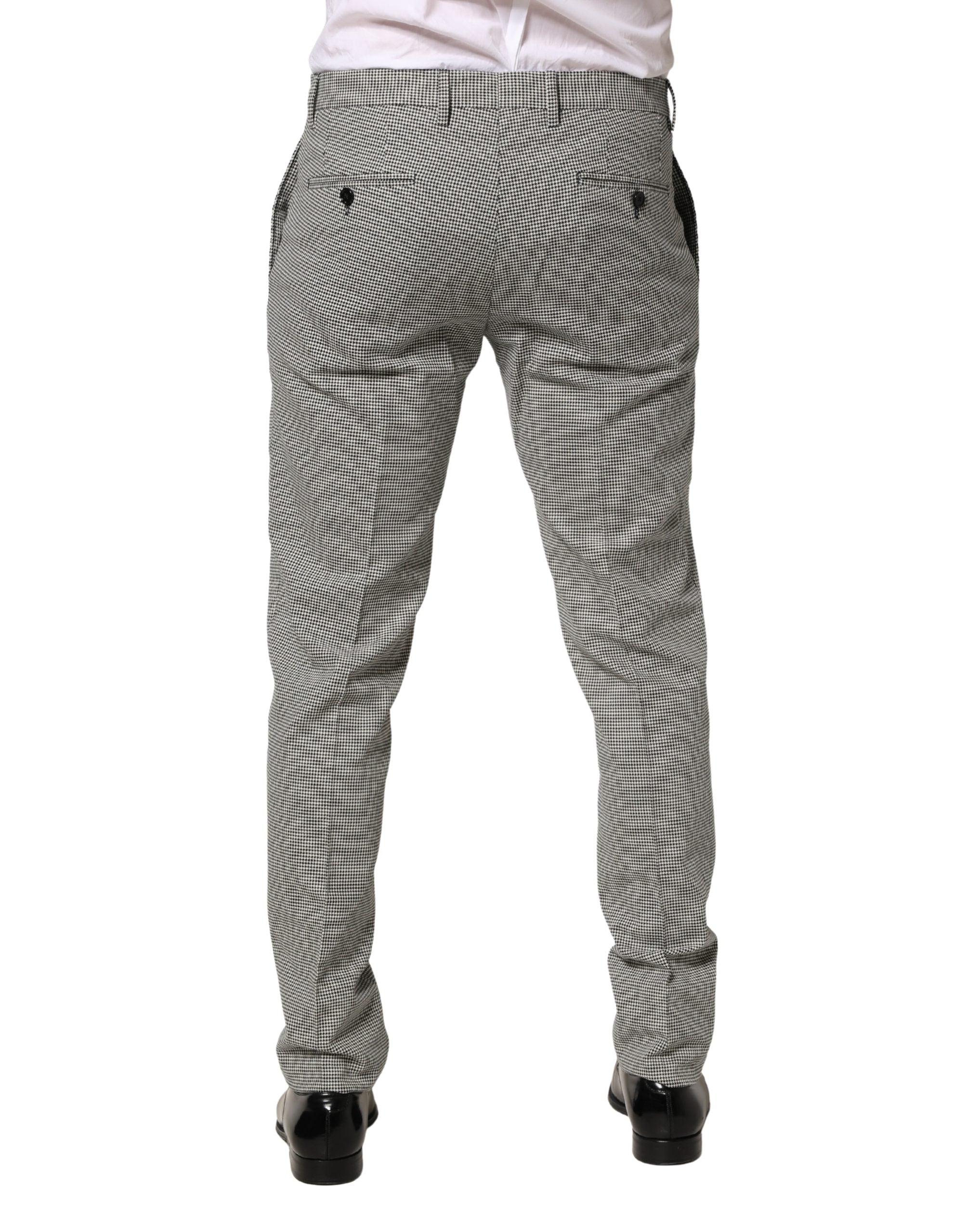 Dolce & Gabbana Graue Baumwoll-Skinny-Hose für formelle Anlässe