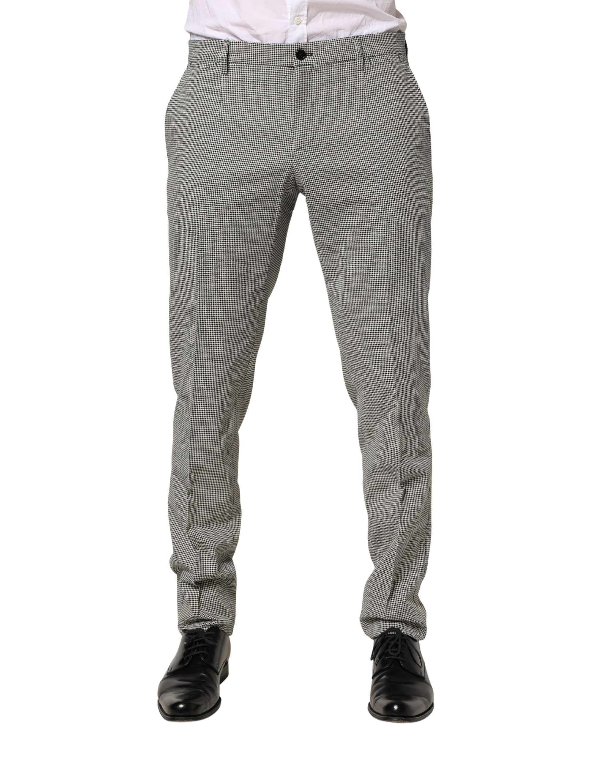 Dolce & Gabbana Graue Baumwoll-Skinny-Hose für formelle Anlässe