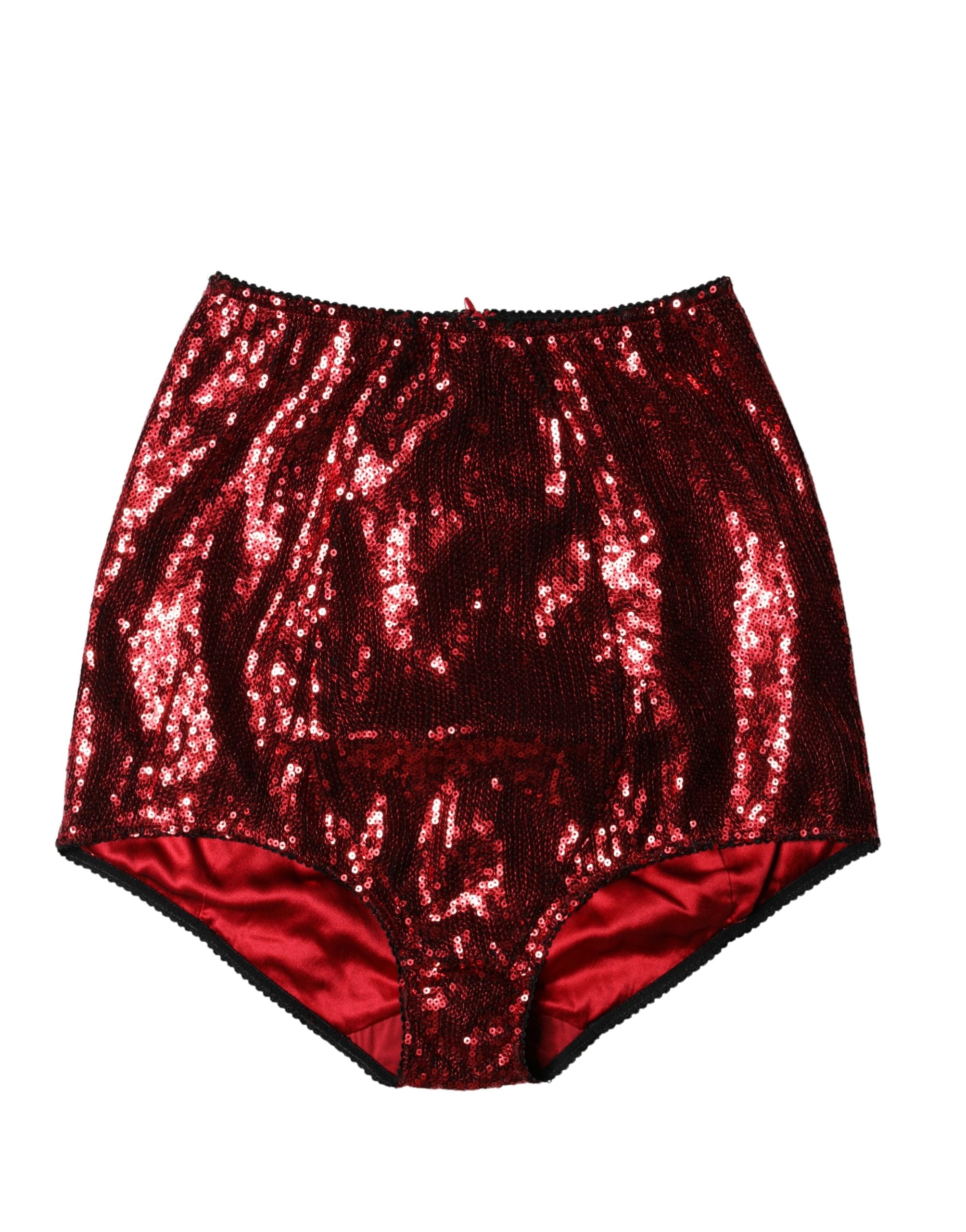 Dolce & Gabbana Roter Taillengürtel mit Paillettenbesatz