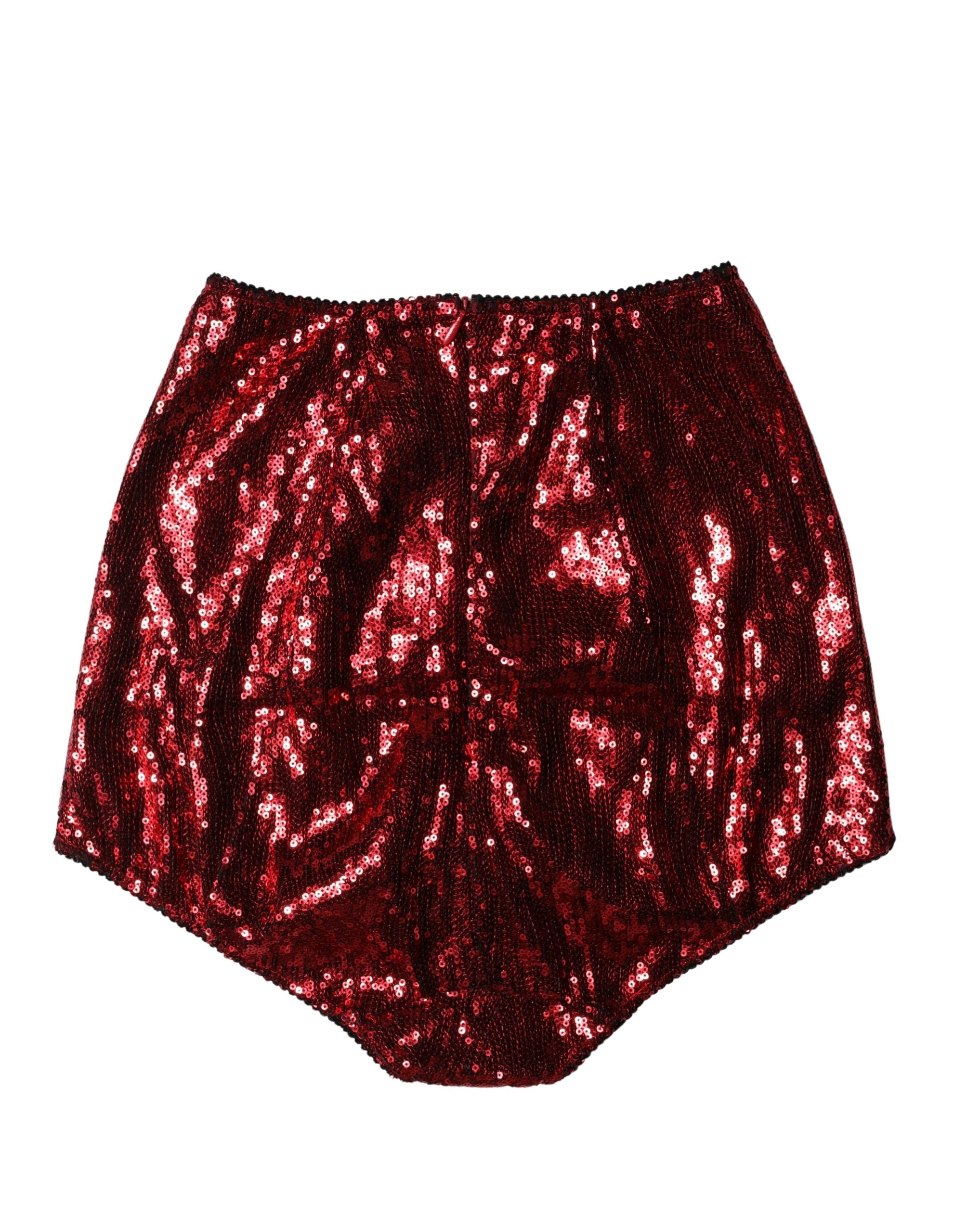 Dolce & Gabbana Roter Taillengürtel mit Paillettenbesatz
