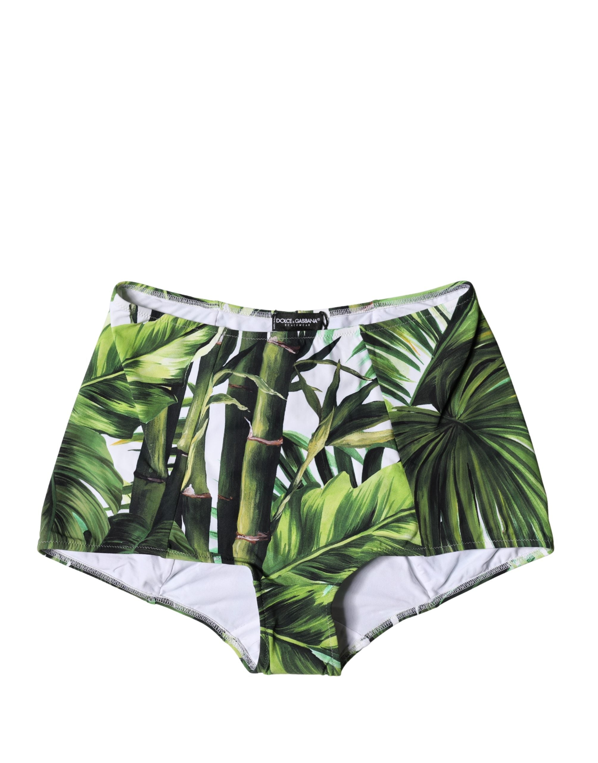 Dolce & Gabbana Grüner Blumenprint High-Waist Miederhose