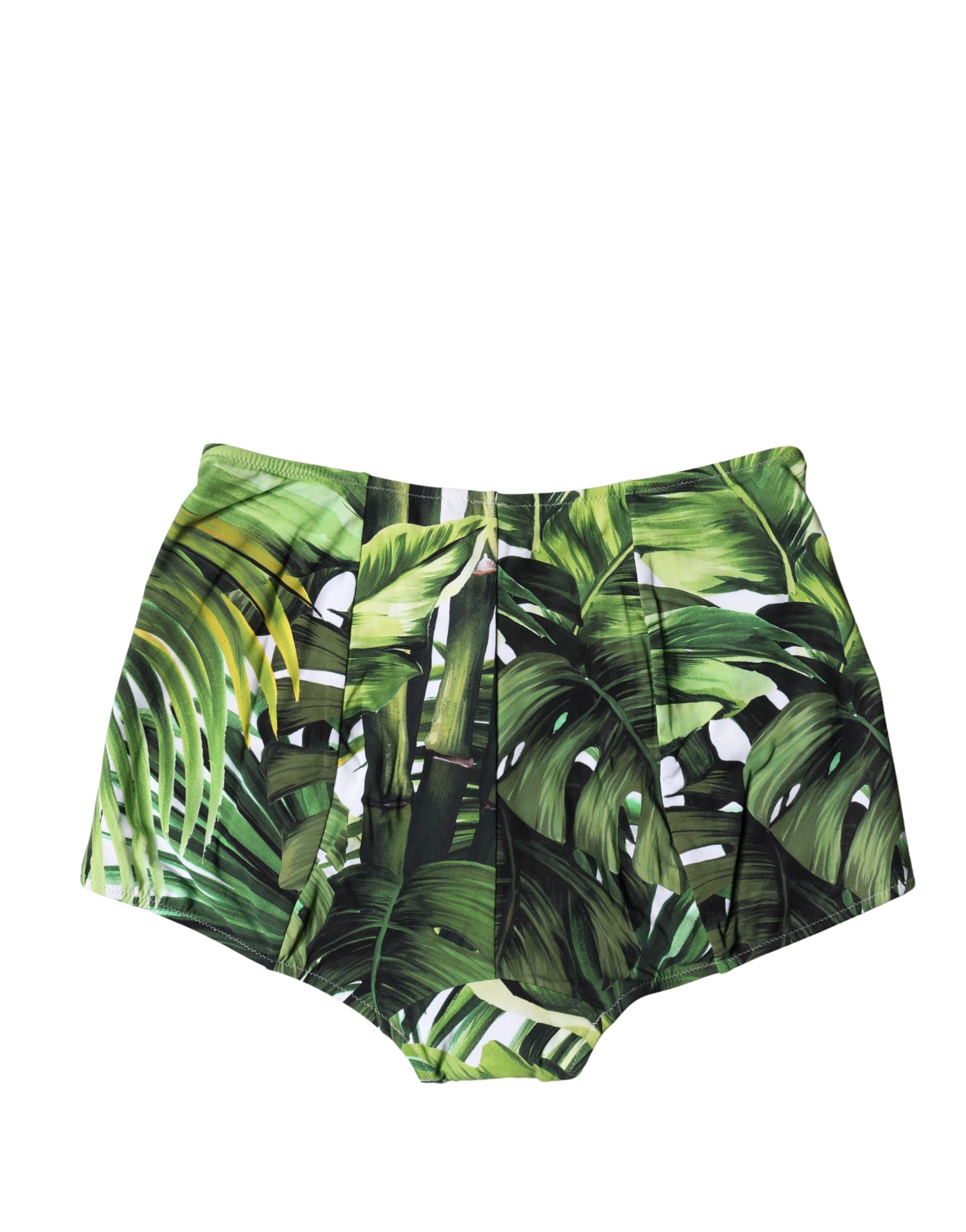 Dolce & Gabbana Grüner Blumenprint High-Waist Miederhose