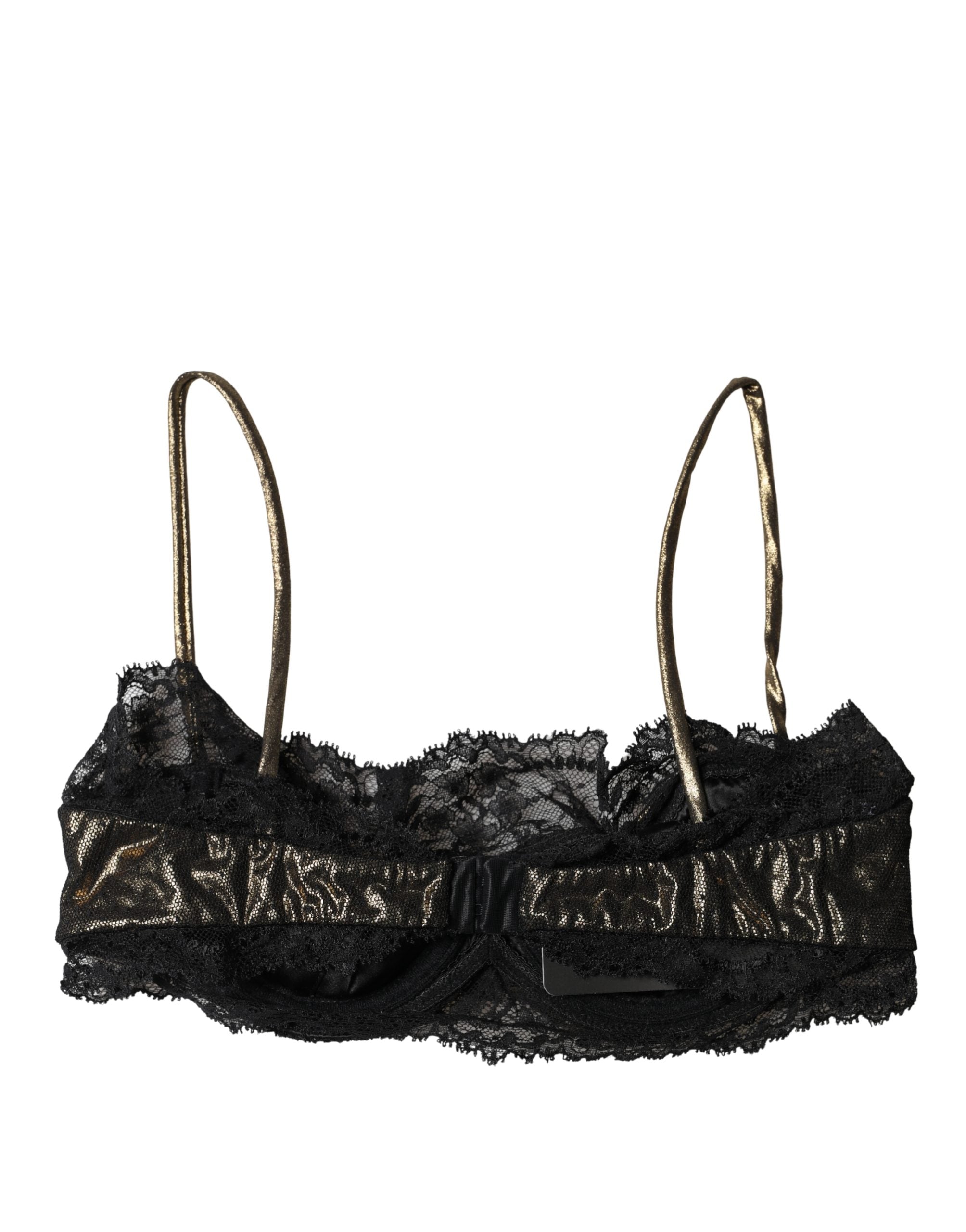 Dolce & Gabbana Schwarzer Seiden-Balkonett-BH mit Bügel