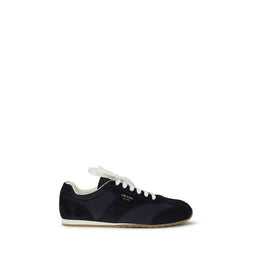 Prada Blaue Kalbsleder Bos Taurus Sportschuhe