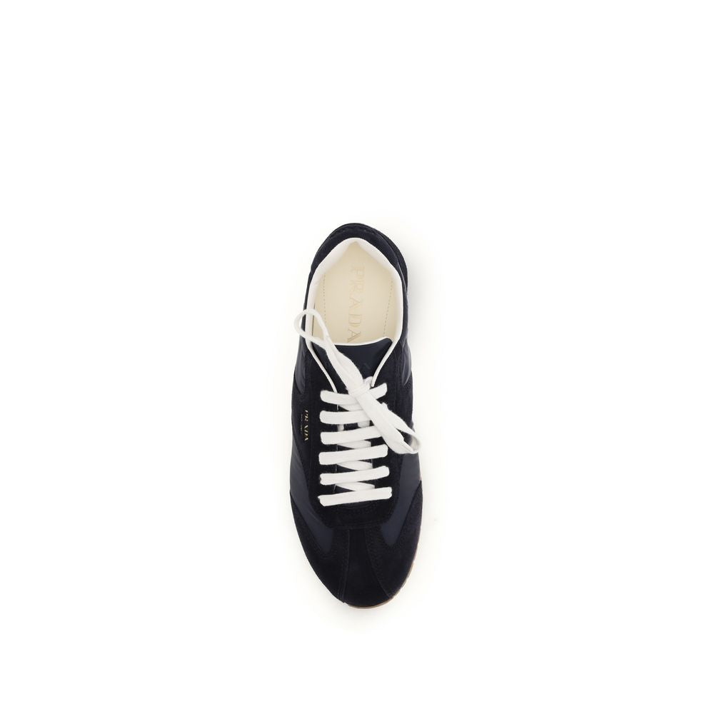 Prada Blaue Kalbsleder Bos Taurus Sportschuhe