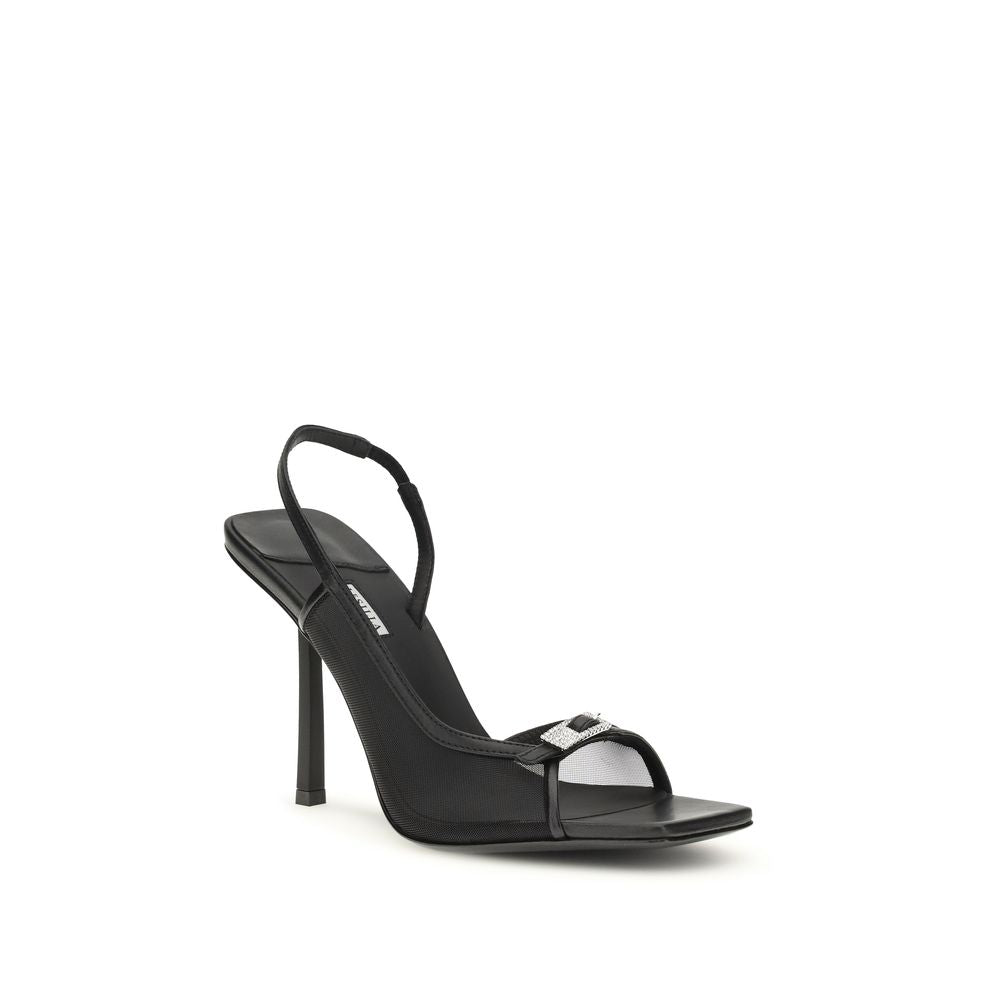 LE SILLA Schwarze Bos Taurus Kalbsleder-Sandalen mit Stilettoabsatz