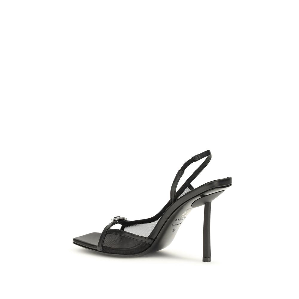 LE SILLA Schwarze Bos Taurus Kalbsleder-Sandalen mit Stilettoabsatz