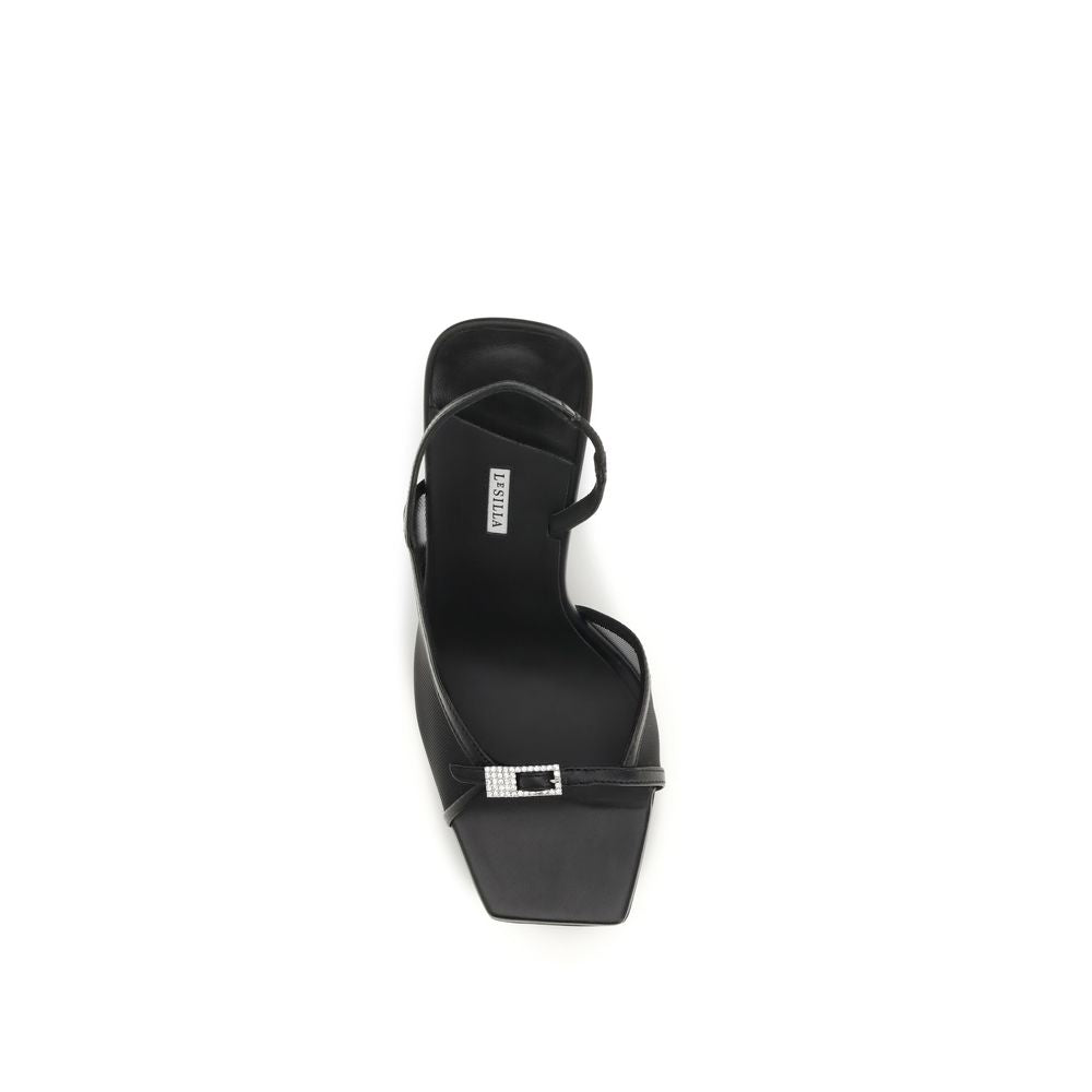 LE SILLA Schwarze Bos Taurus Kalbsleder-Sandalen mit Stilettoabsatz