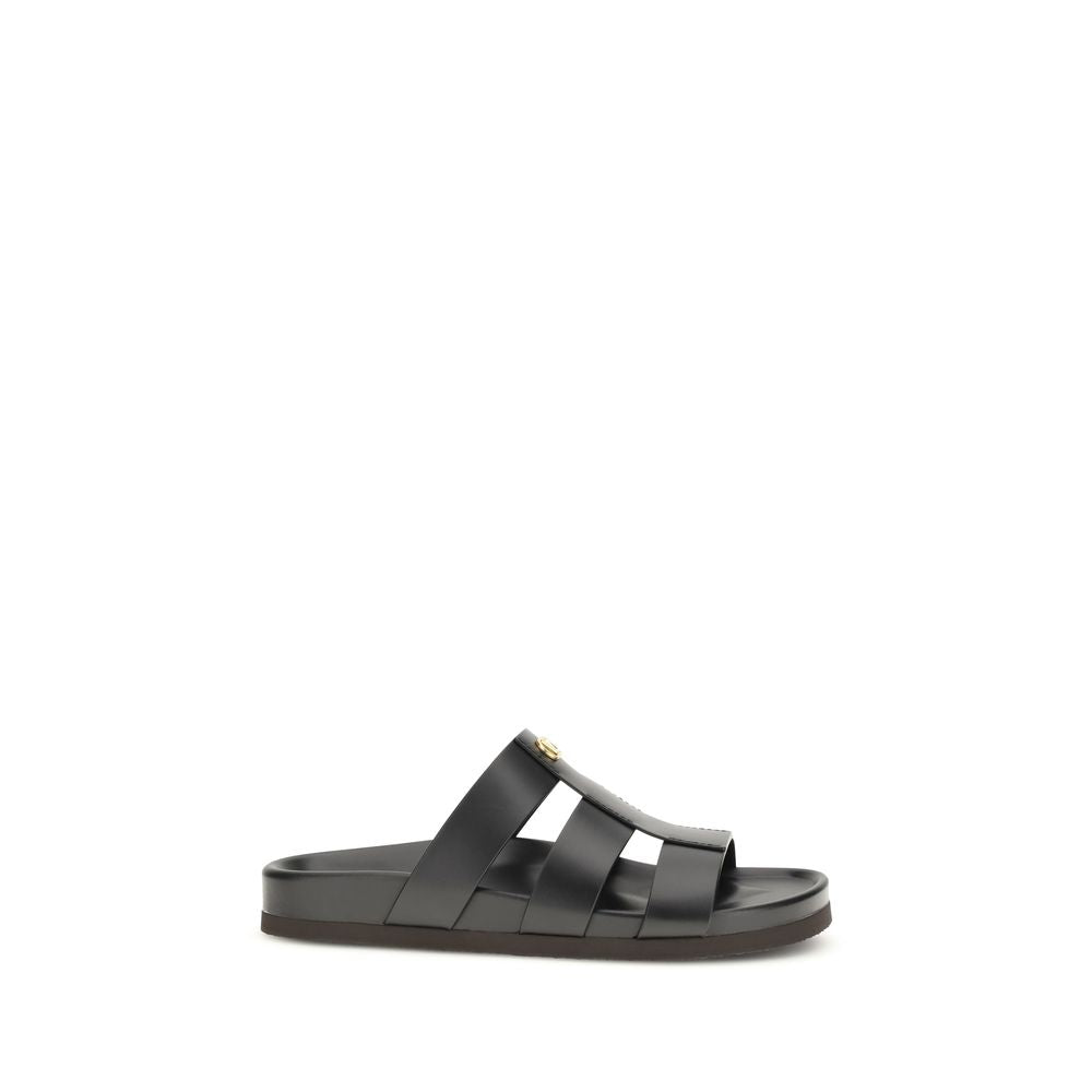 Valentino Garavani Schwarze Bos Taurus Sandalen aus Kalbsleder