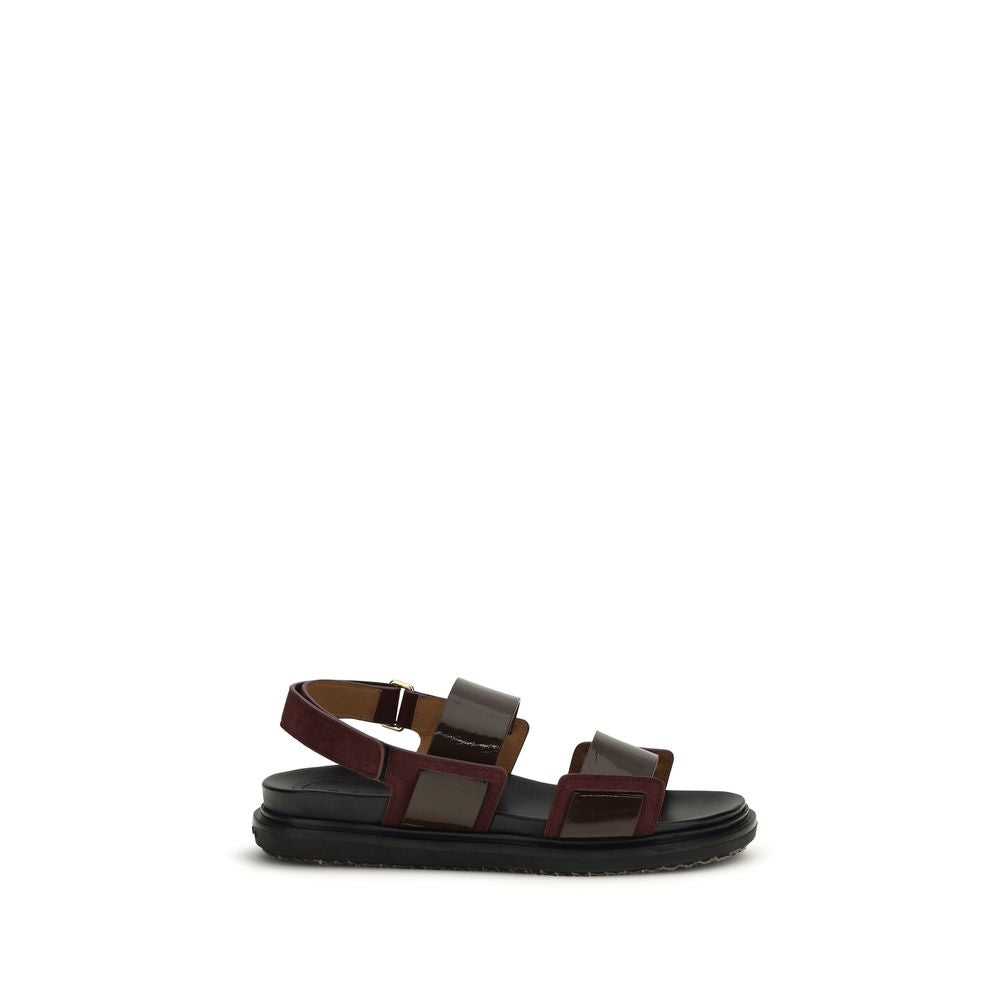 Marni Schwarze Bos Taurus Kalbsleder Riemchen-Sandalen