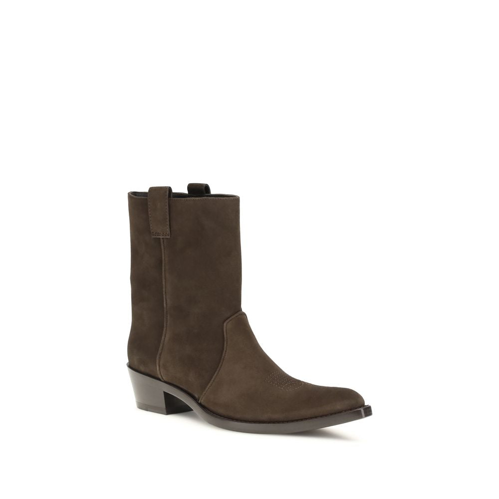 Khaite Braune Ankle Boots aus Kalbsleder Bos Taurus