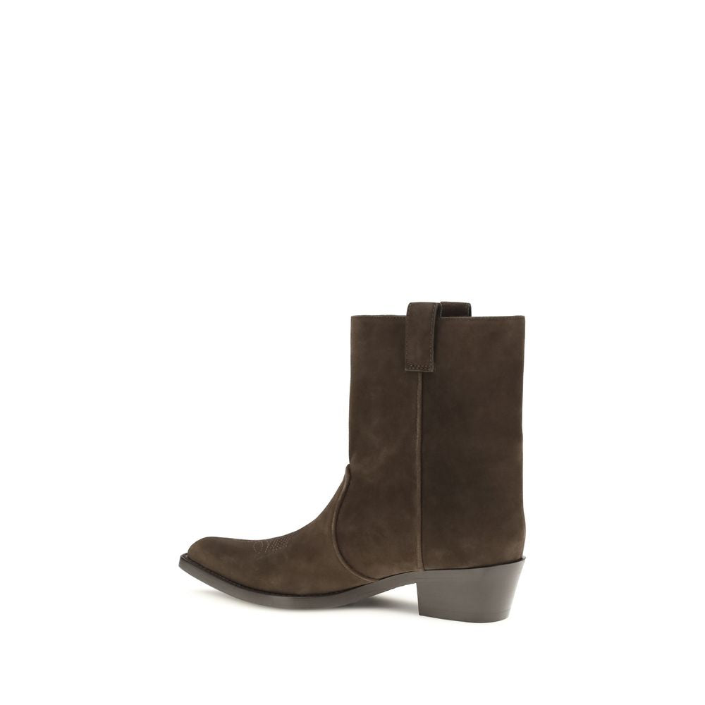 Khaite Braune Ankle Boots aus Kalbsleder Bos Taurus