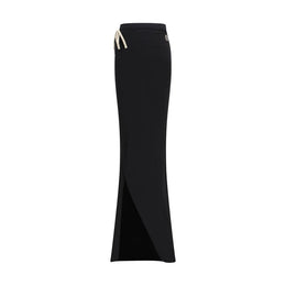 Moncler x Rick Owens Schwarzer Baumwoll-Maxirock