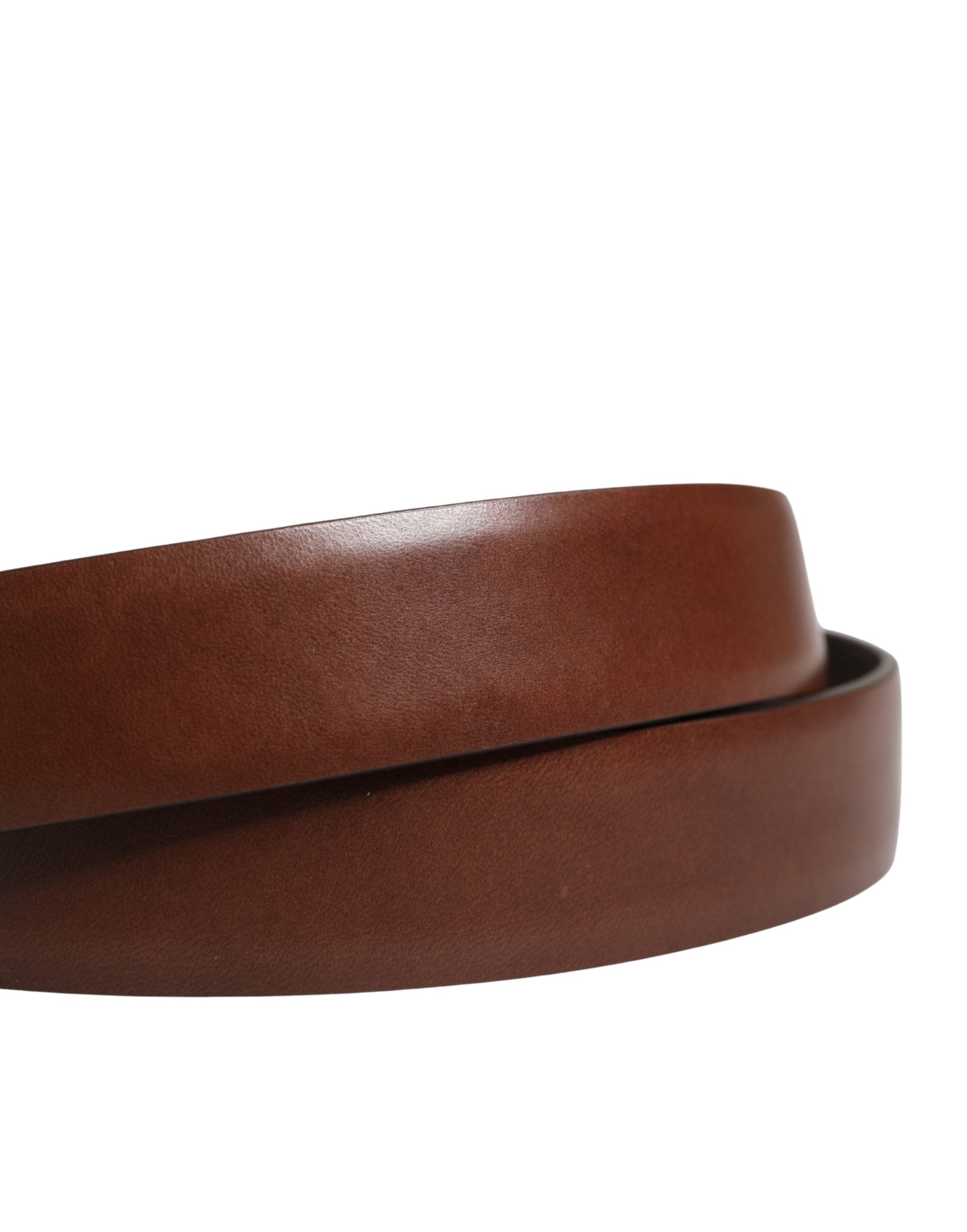 Dolce & Gabbana Herren Gürtel aus braunem Leder mit klassischer Metallschnalle
